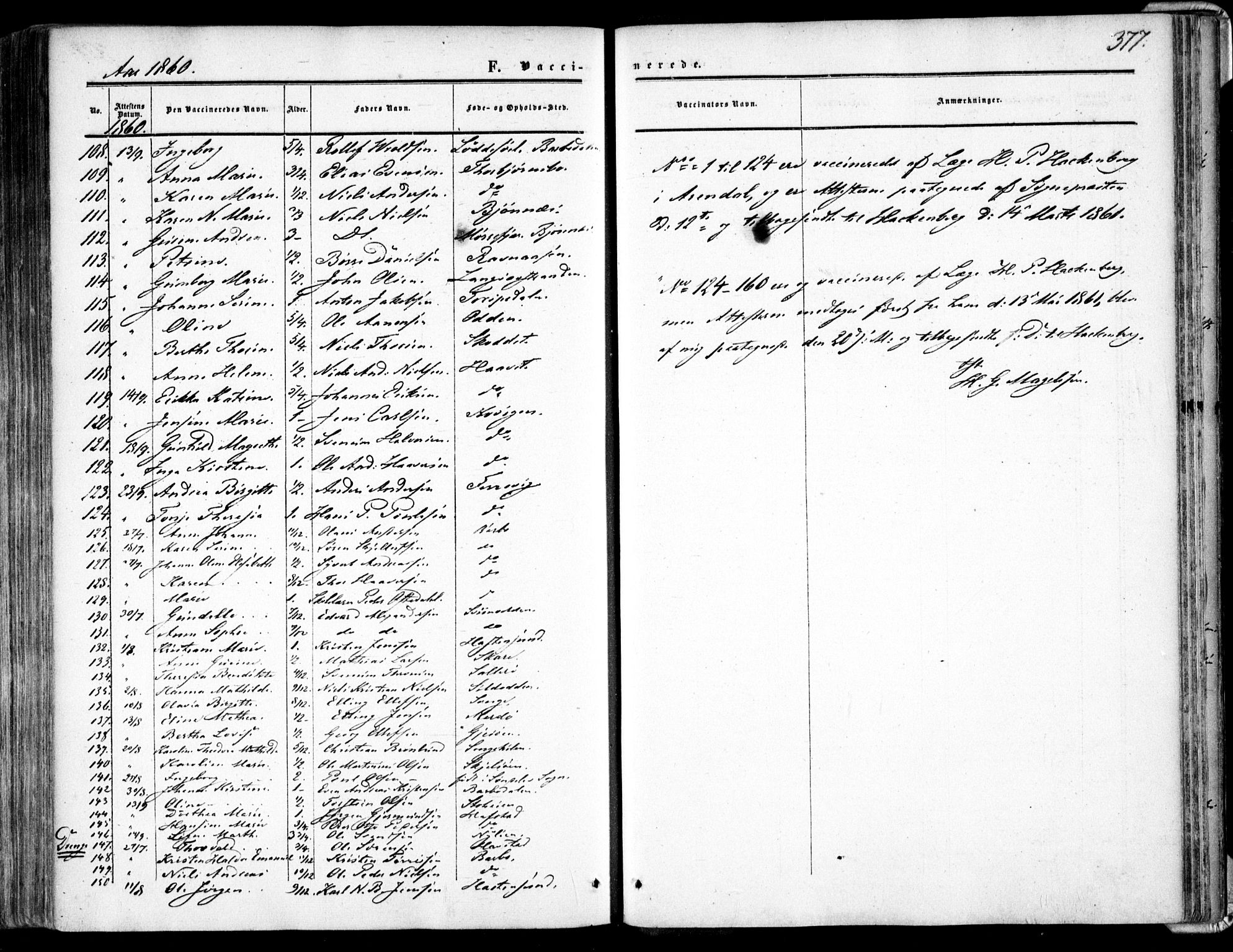 Tromøy sokneprestkontor, AV/SAK-1111-0041/F/Fa/L0006: Parish register (official) no. A 6, 1855-1863, p. 377