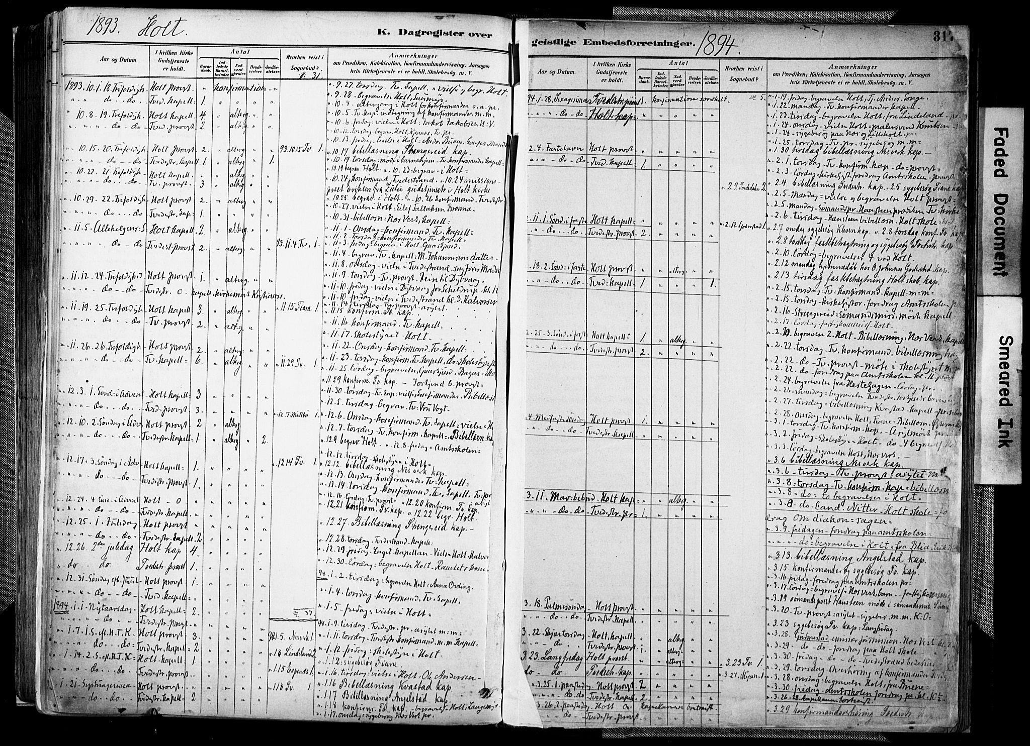 Holt sokneprestkontor, AV/SAK-1111-0021/F/Fa/L0012: Parish register (official) no. A 12, 1885-1907, p. 317