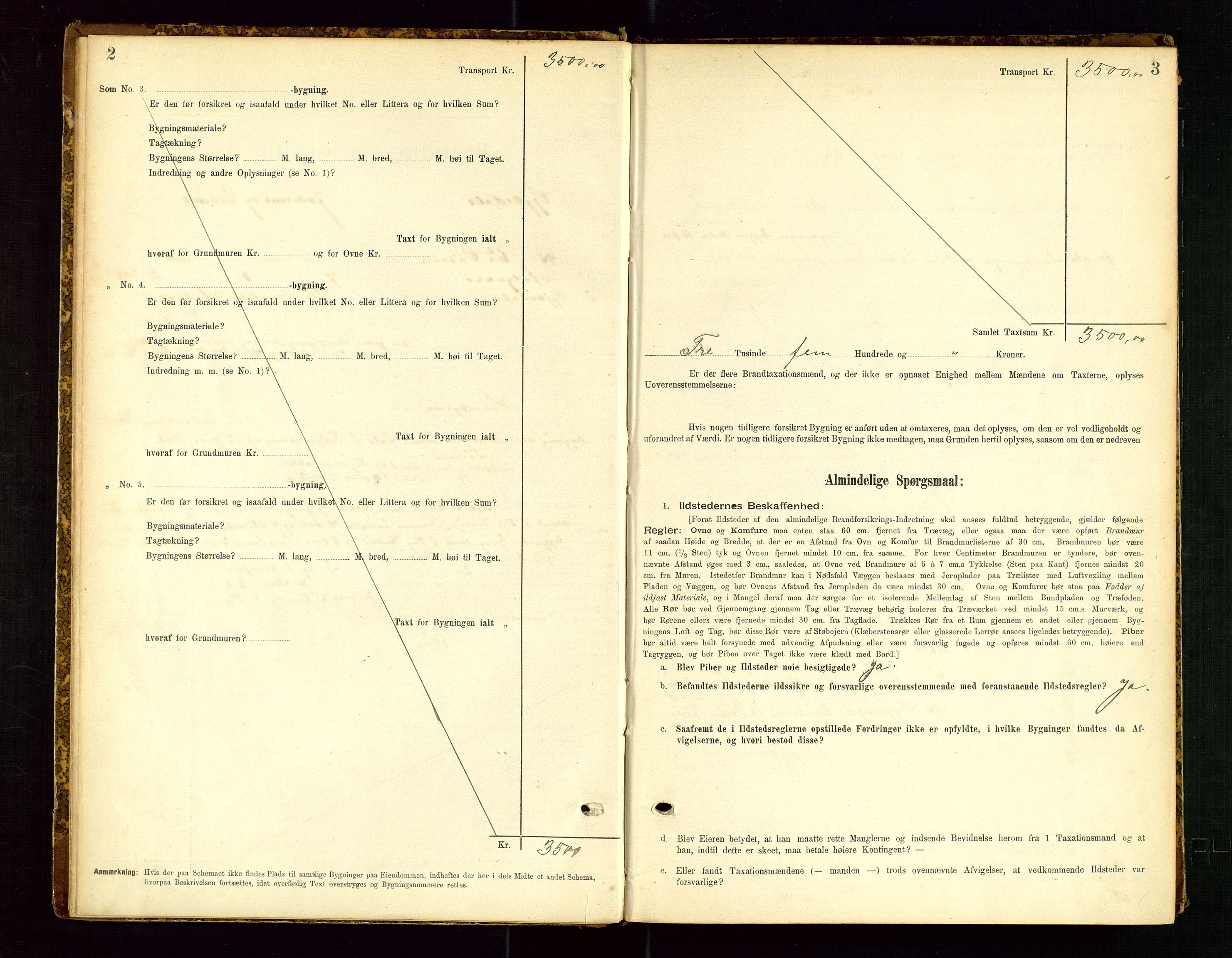 Gjesdal lensmannskontor, SAST/A-100441/Go/L0007: Branntakstskjemaprotokoll, 1894-1937, p. 2-3