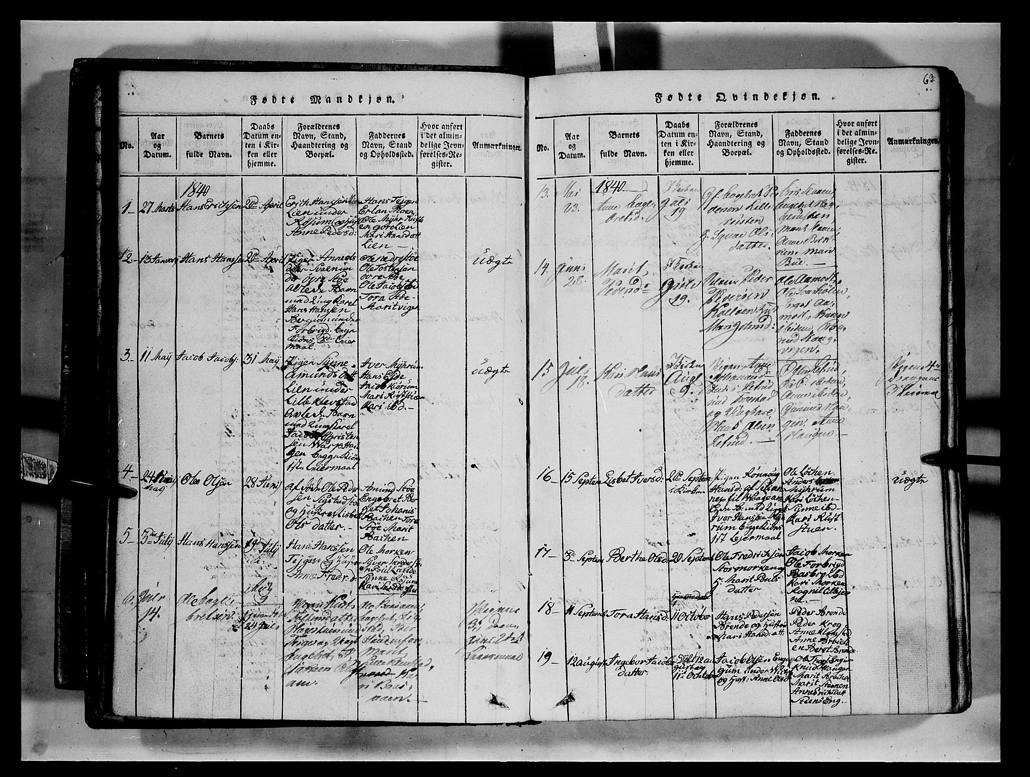 Fron prestekontor, SAH/PREST-078/H/Ha/Hab/L0002: Parish register (copy) no. 2, 1816-1850, p. 63