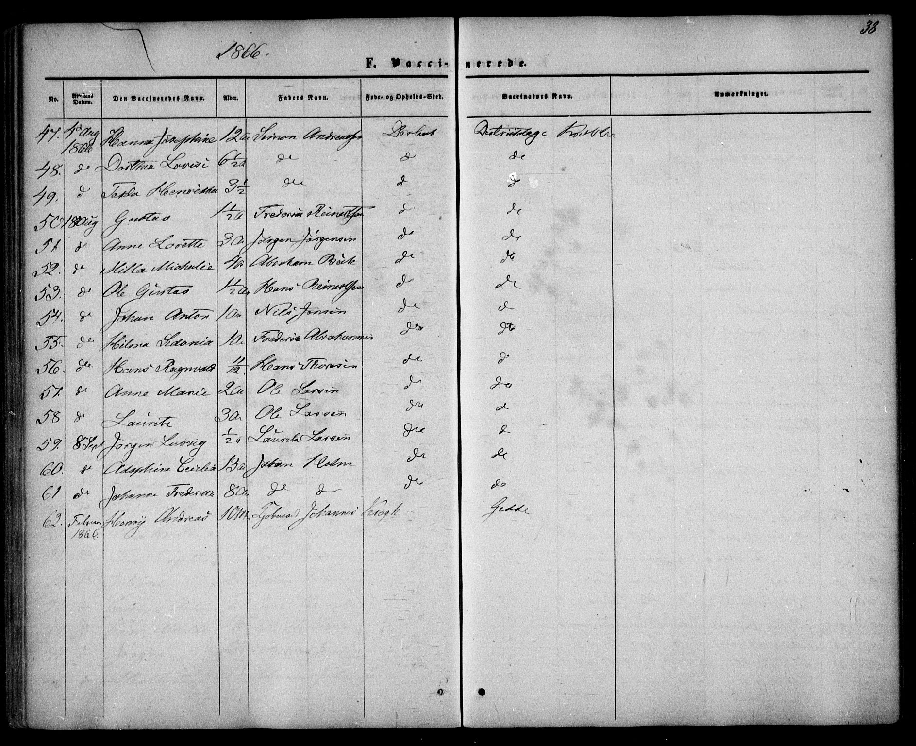 Drøbak prestekontor Kirkebøker, AV/SAO-A-10142a/F/Fa/L0002: Parish register (official) no. I 2, 1858-1870, p. 38