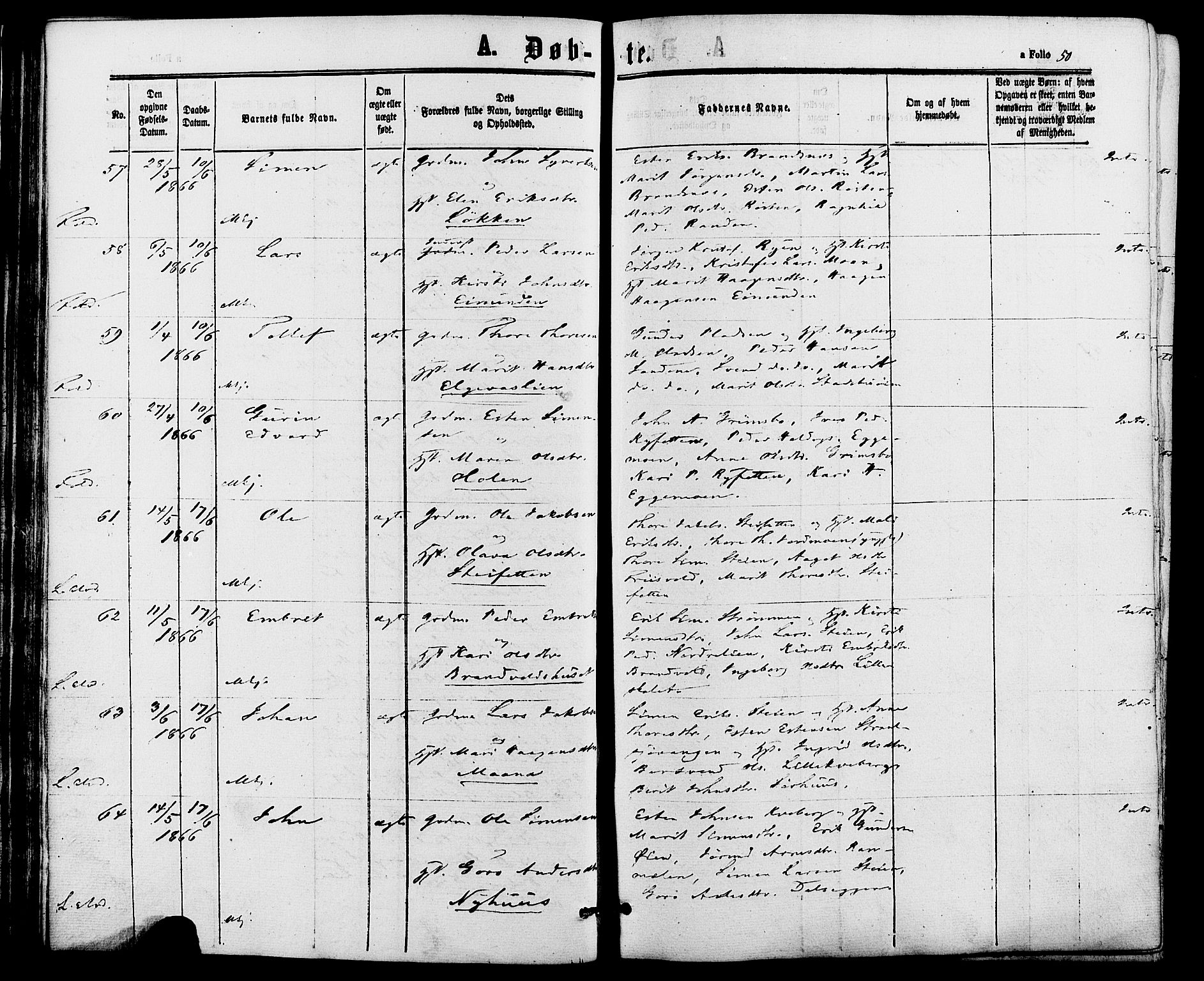 Alvdal prestekontor, SAH/PREST-060/H/Ha/Haa/L0001: Parish register (official) no. 1, 1863-1882, p. 50