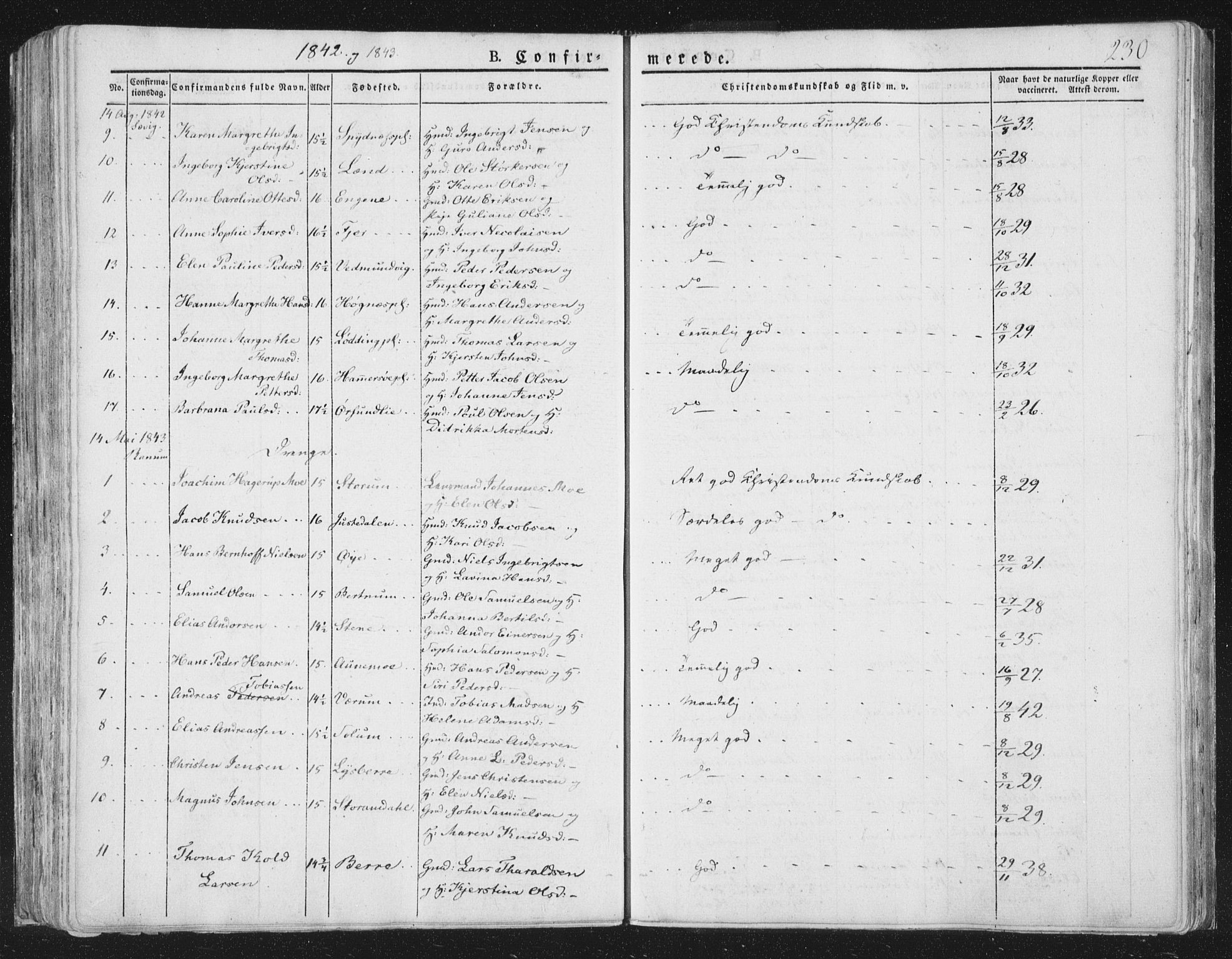 Ministerialprotokoller, klokkerbøker og fødselsregistre - Nord-Trøndelag, SAT/A-1458/764/L0551: Parish register (official) no. 764A07a, 1824-1864, p. 230