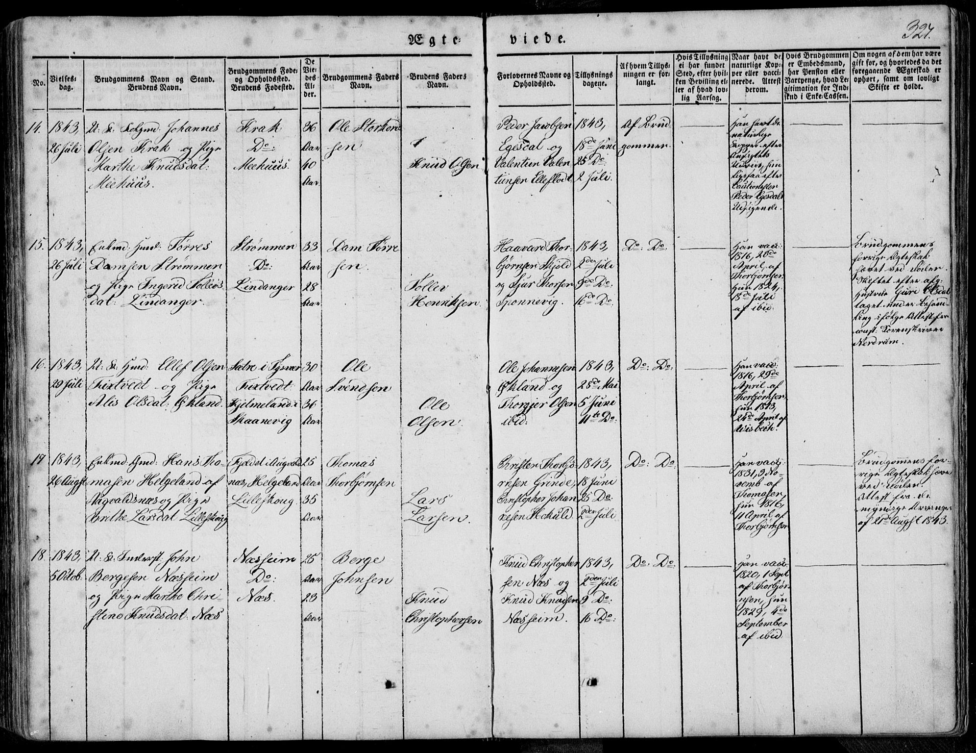 Skjold sokneprestkontor, AV/SAST-A-101847/H/Ha/Haa/L0006: Parish register (official) no. A 6.1, 1835-1858, p. 327