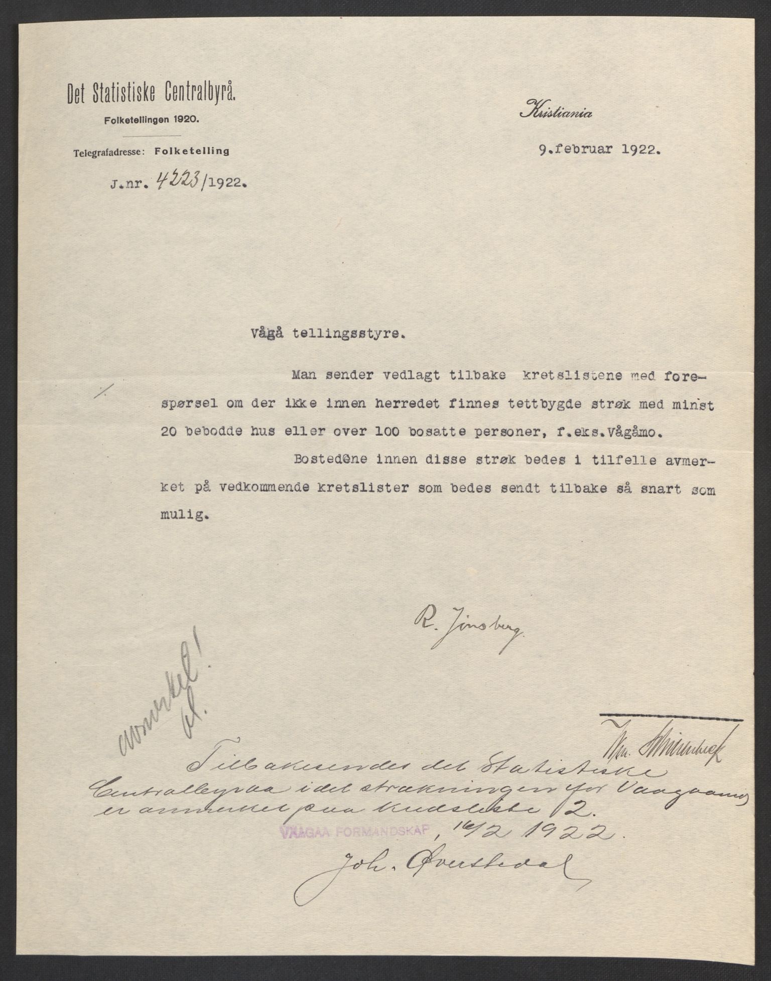 SAH, 1920 census for Vågå, 1920, p. 4