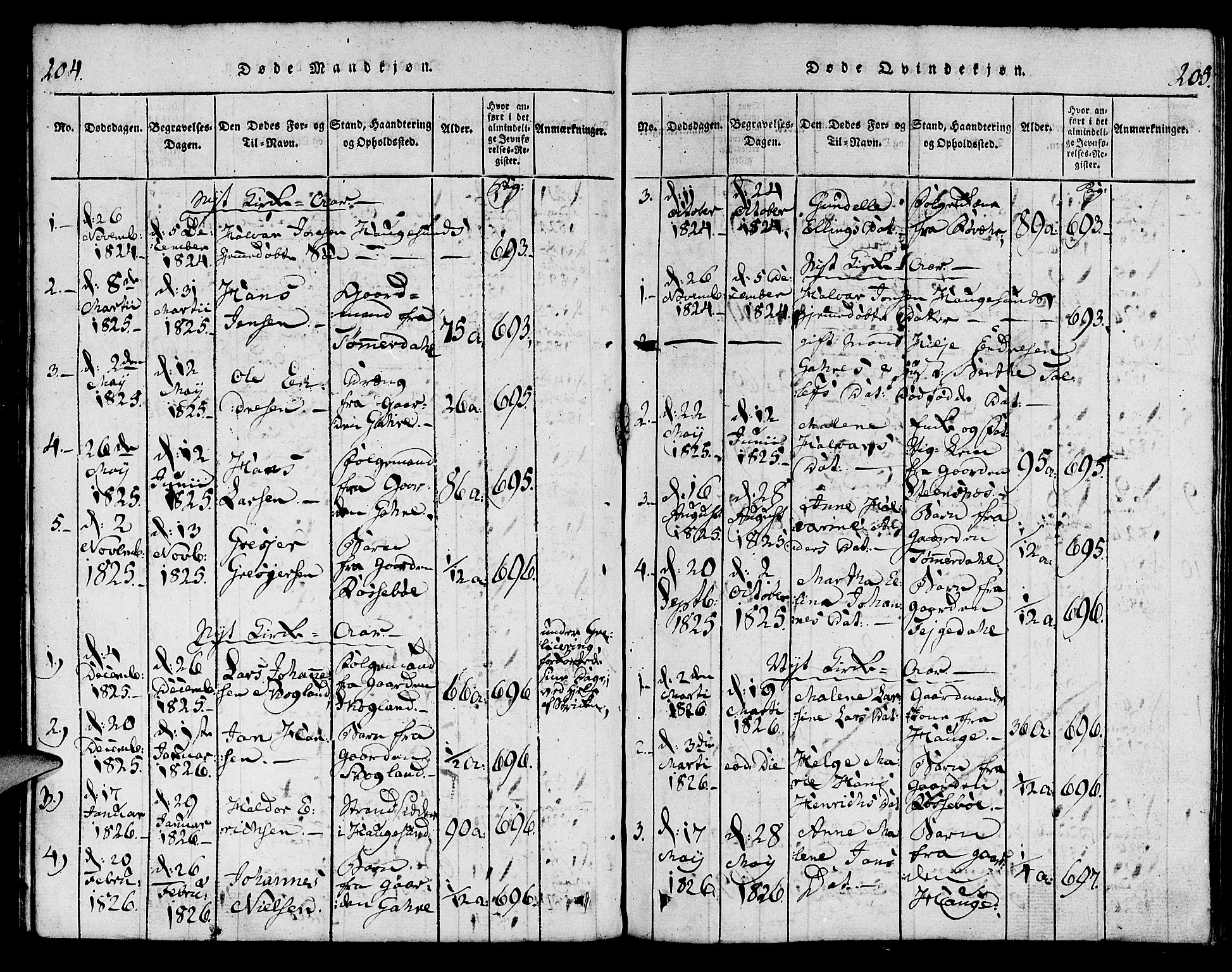Torvastad sokneprestkontor, SAST/A -101857/H/Ha/Haa/L0004: Parish register (official) no. A 4, 1817-1836, p. 204-205