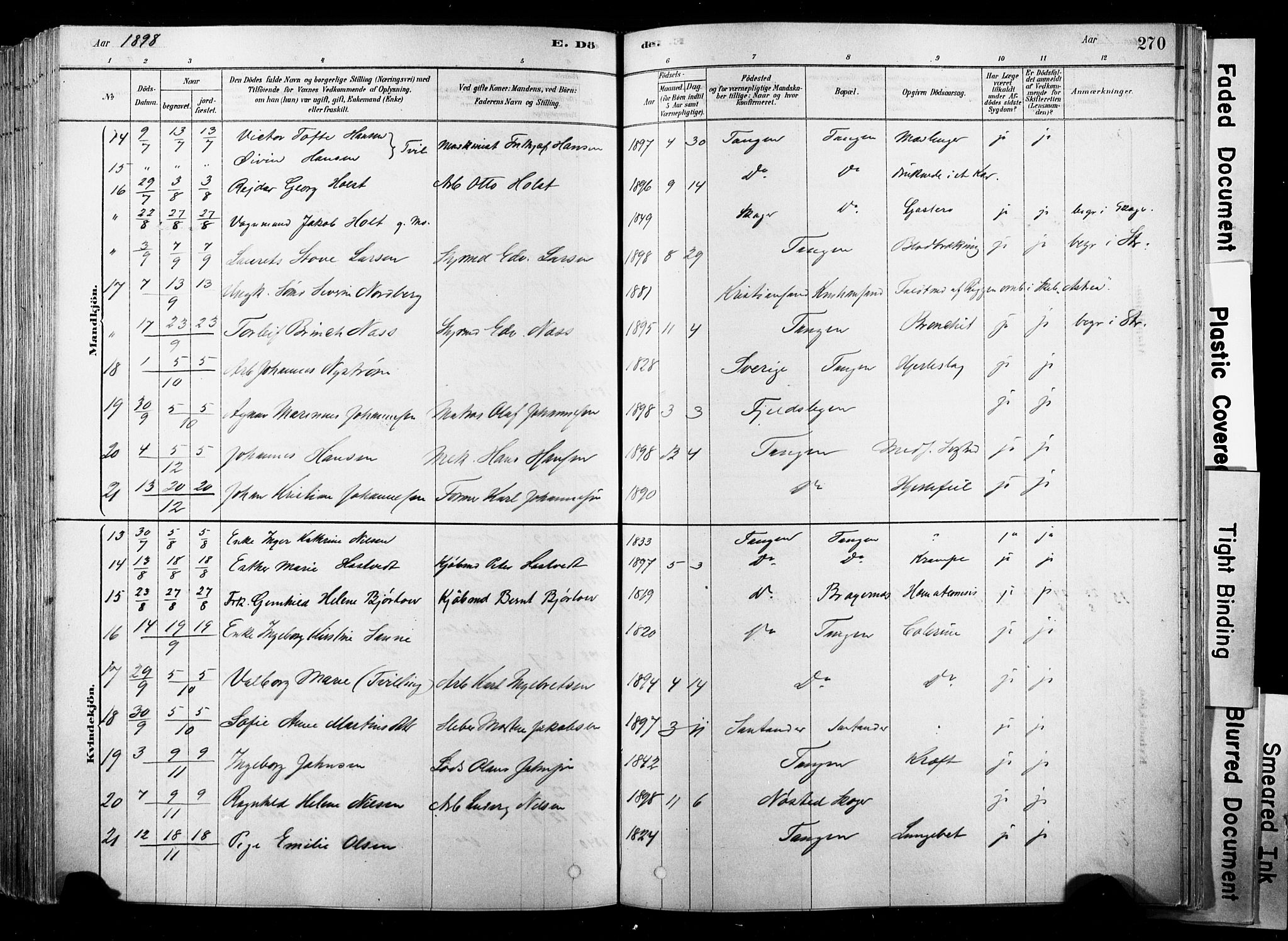 Strømsø kirkebøker, SAKO/A-246/F/Fb/L0006: Parish register (official) no. II 6, 1879-1910, p. 270