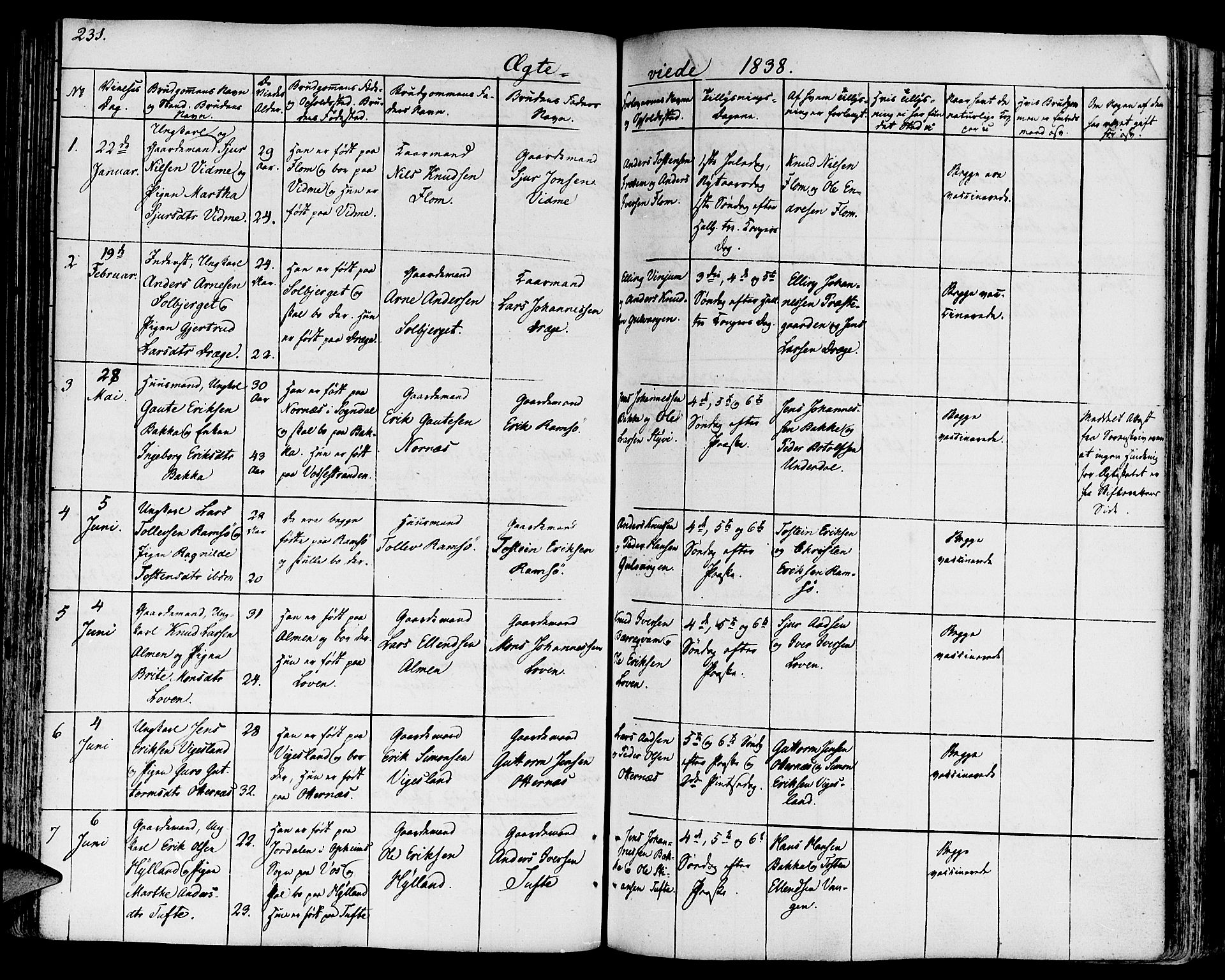 Aurland sokneprestembete, SAB/A-99937/H/Ha/Haa/L0006: Parish register (official) no. A 6, 1821-1859, p. 231