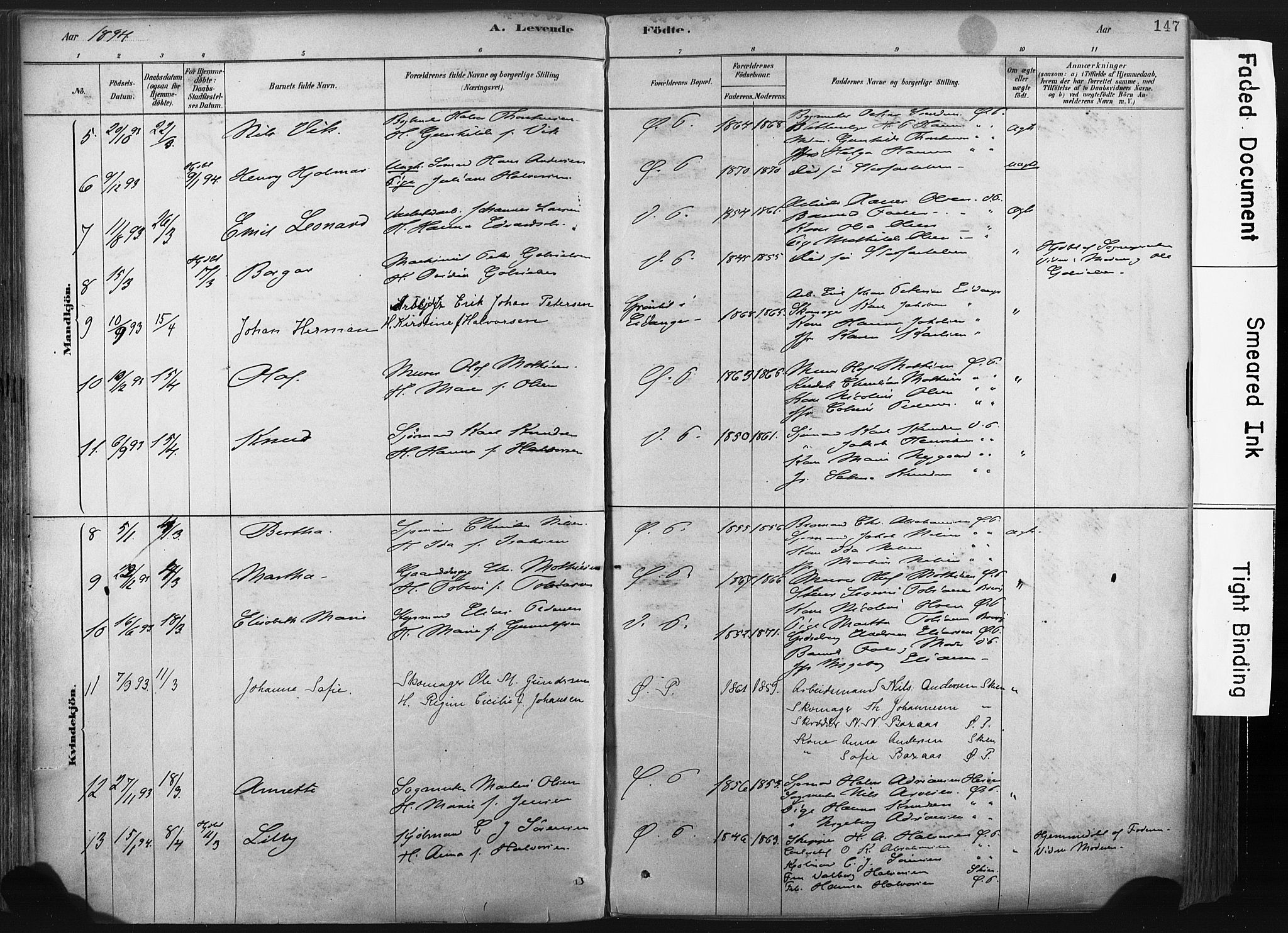 Porsgrunn kirkebøker , AV/SAKO-A-104/F/Fa/L0008: Parish register (official) no. 8, 1878-1895, p. 147