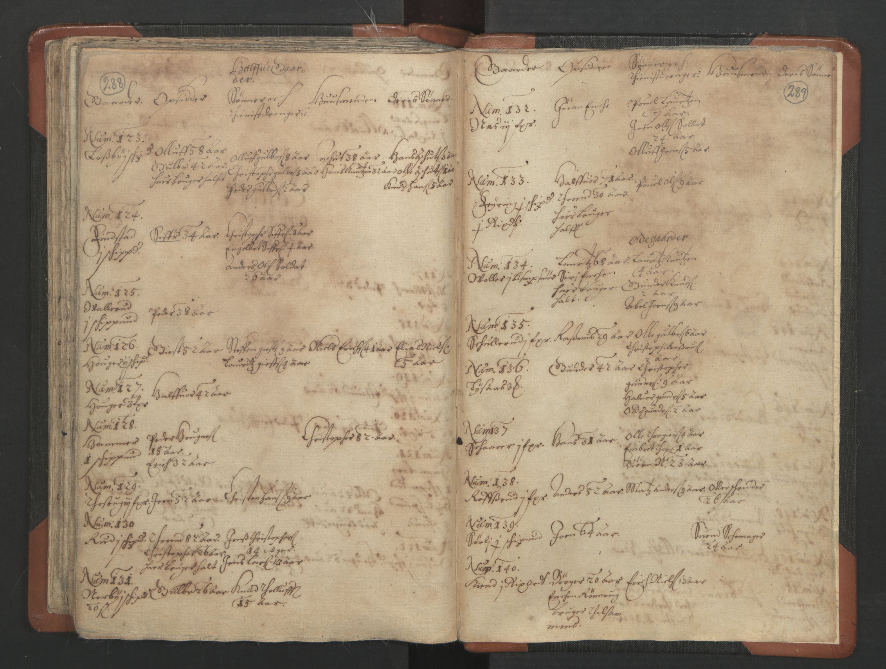 RA, Vicar's Census 1664-1666, no. 3: Nedre Romerike deanery, 1664-1666, p. 288-289