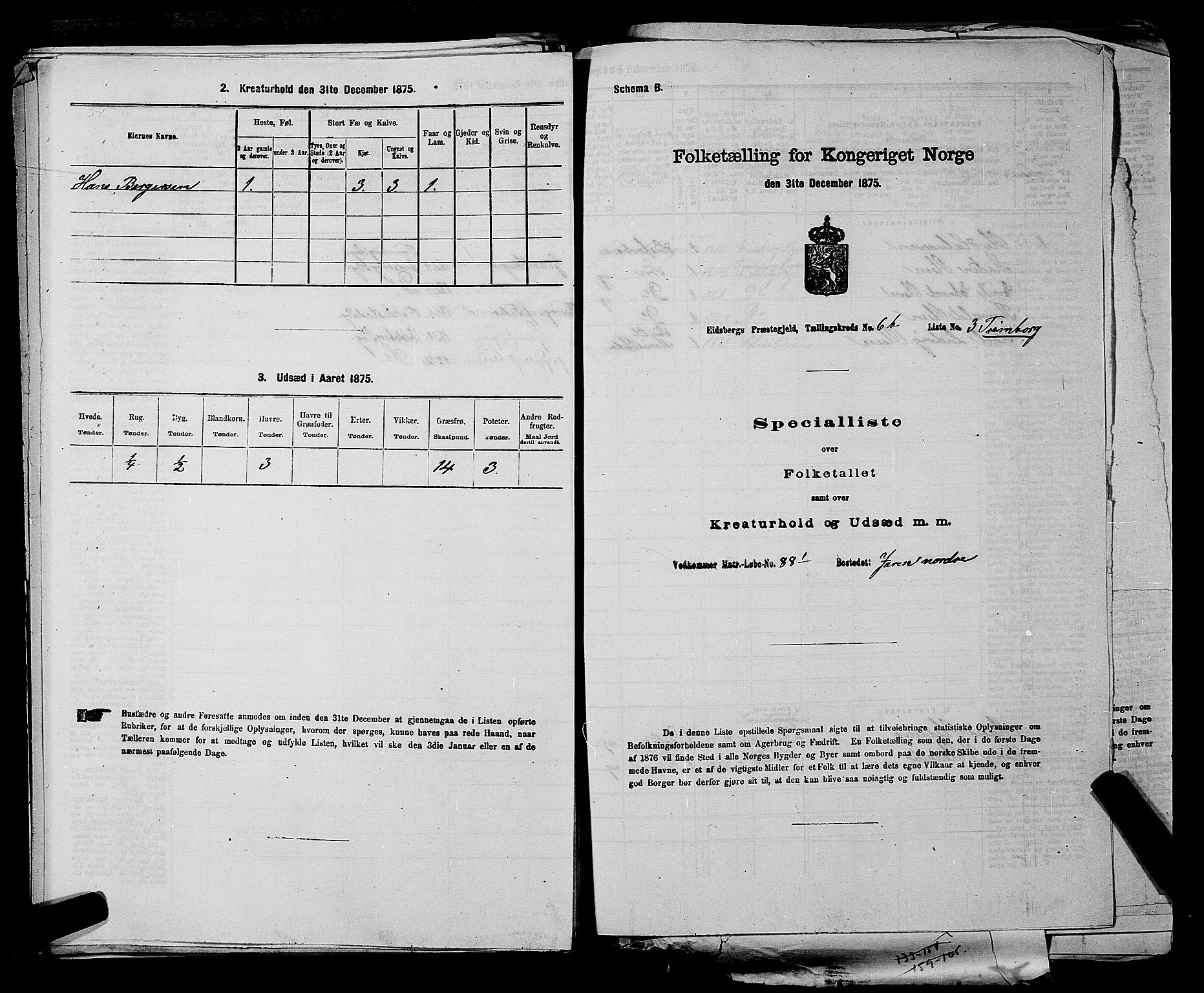 RA, 1875 census for 0125P Eidsberg, 1875, p. 1352