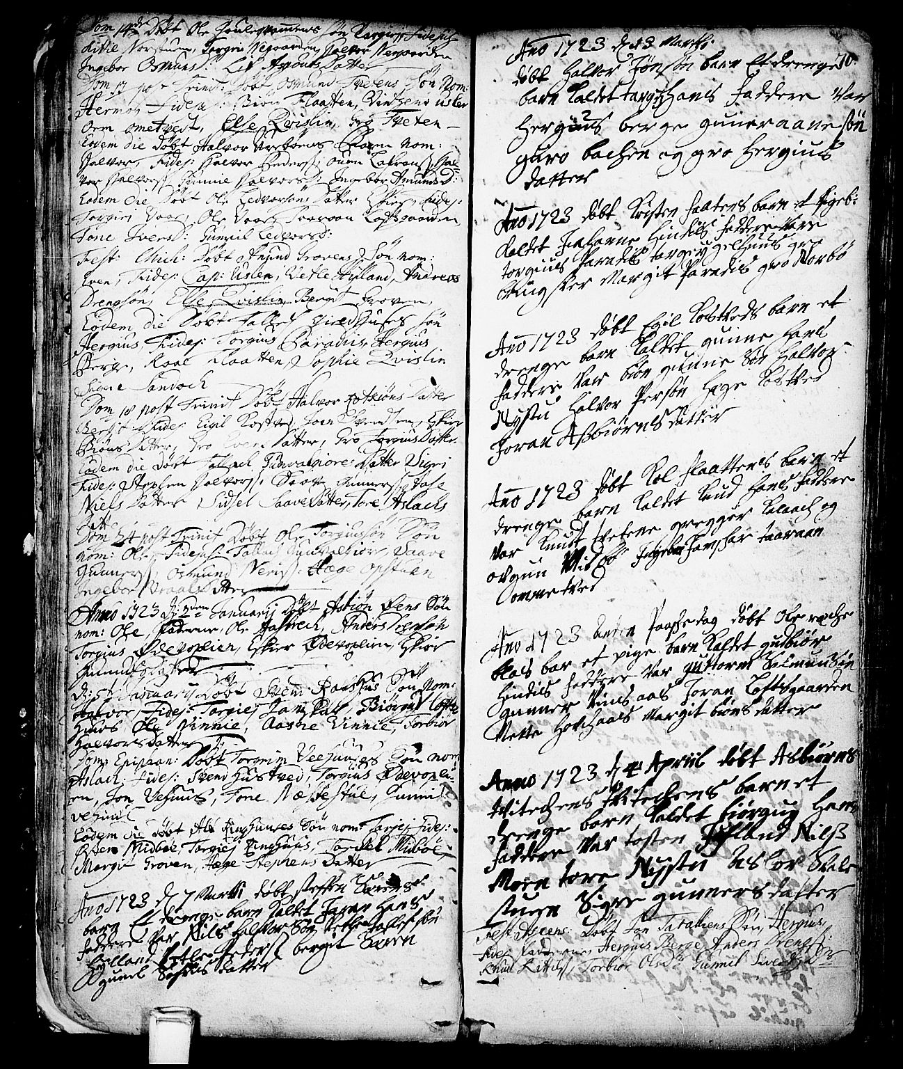 Vinje kirkebøker, SAKO/A-312/F/Fa/L0001: Parish register (official) no. I 1, 1717-1766, p. 70