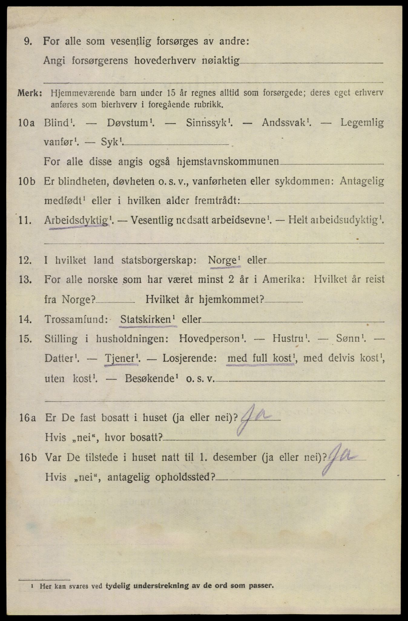 SAKO, 1920 census for Lunde, 1920, p. 3828