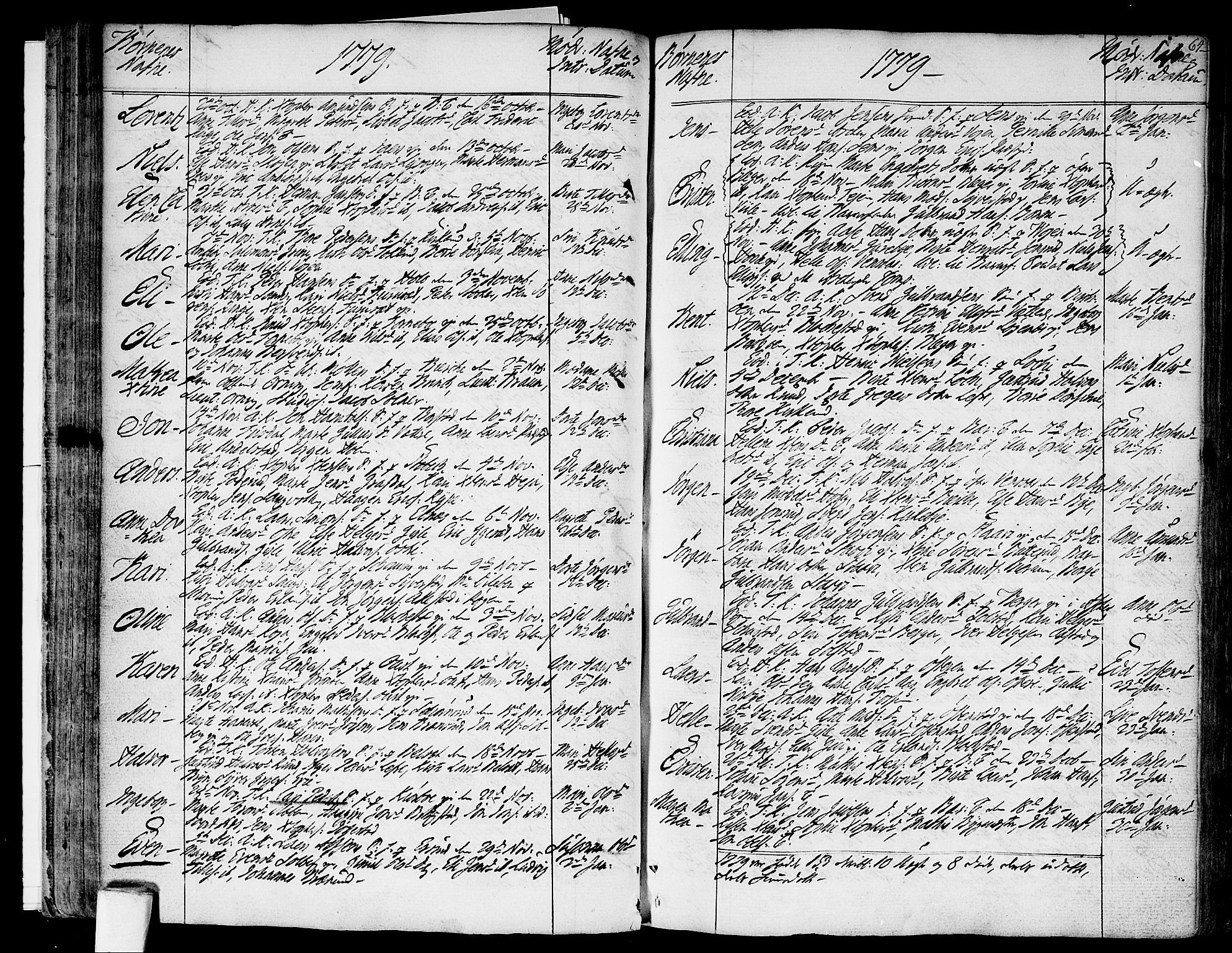 Asker prestekontor Kirkebøker, SAO/A-10256a/F/Fa/L0003: Parish register (official) no. I 3, 1767-1807, p. 64
