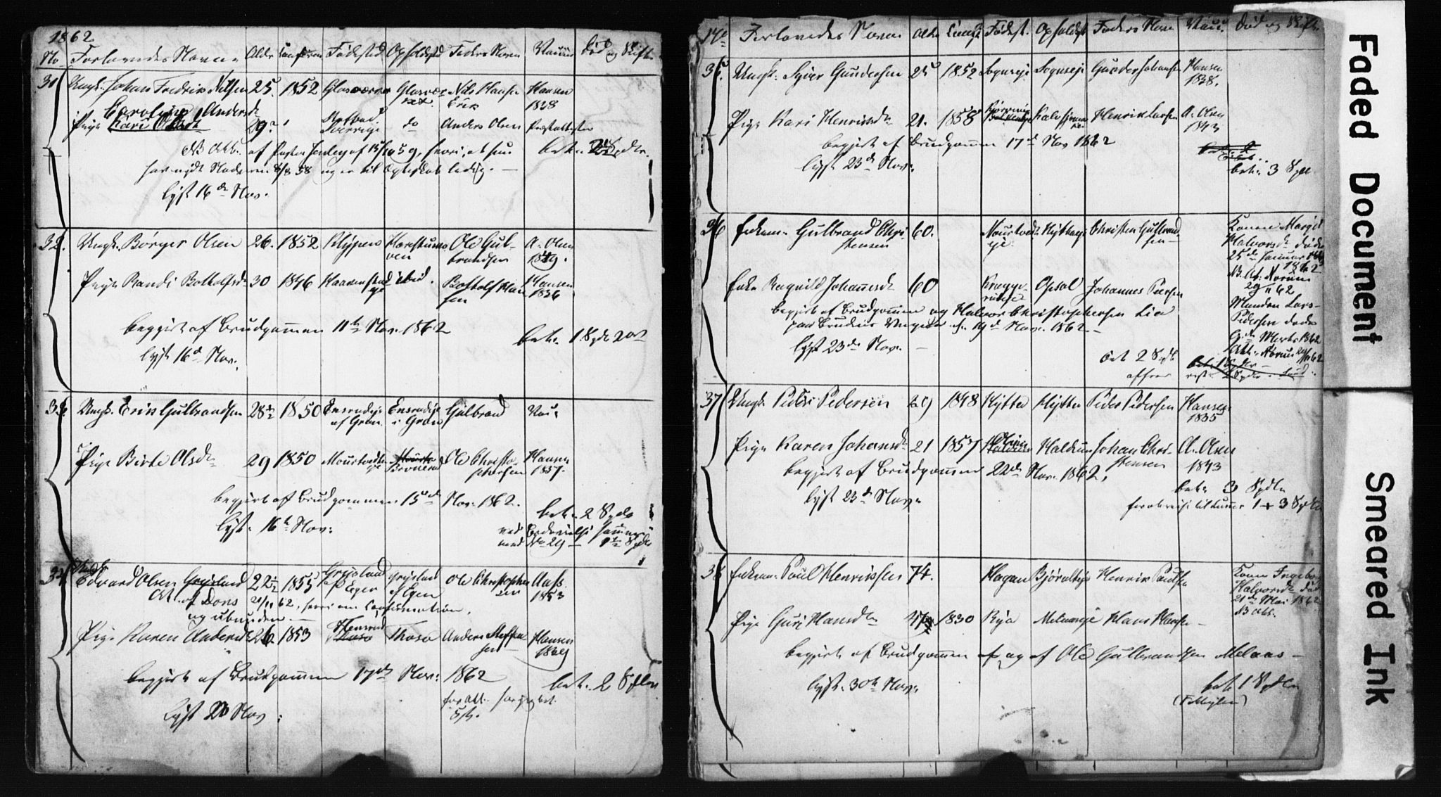 Jevnaker prestekontor, SAH/PREST-116/I/Ie: Banns register no. 1, 1861-1867