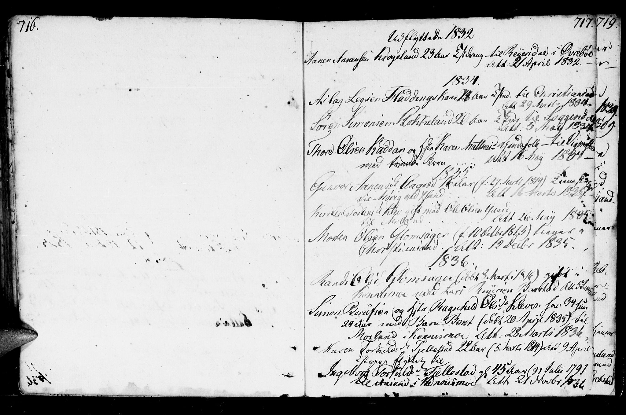 Holum sokneprestkontor, AV/SAK-1111-0022/F/Fa/Fab/L0004: Parish register (official) no. A 4, 1774-1847, p. 716-717