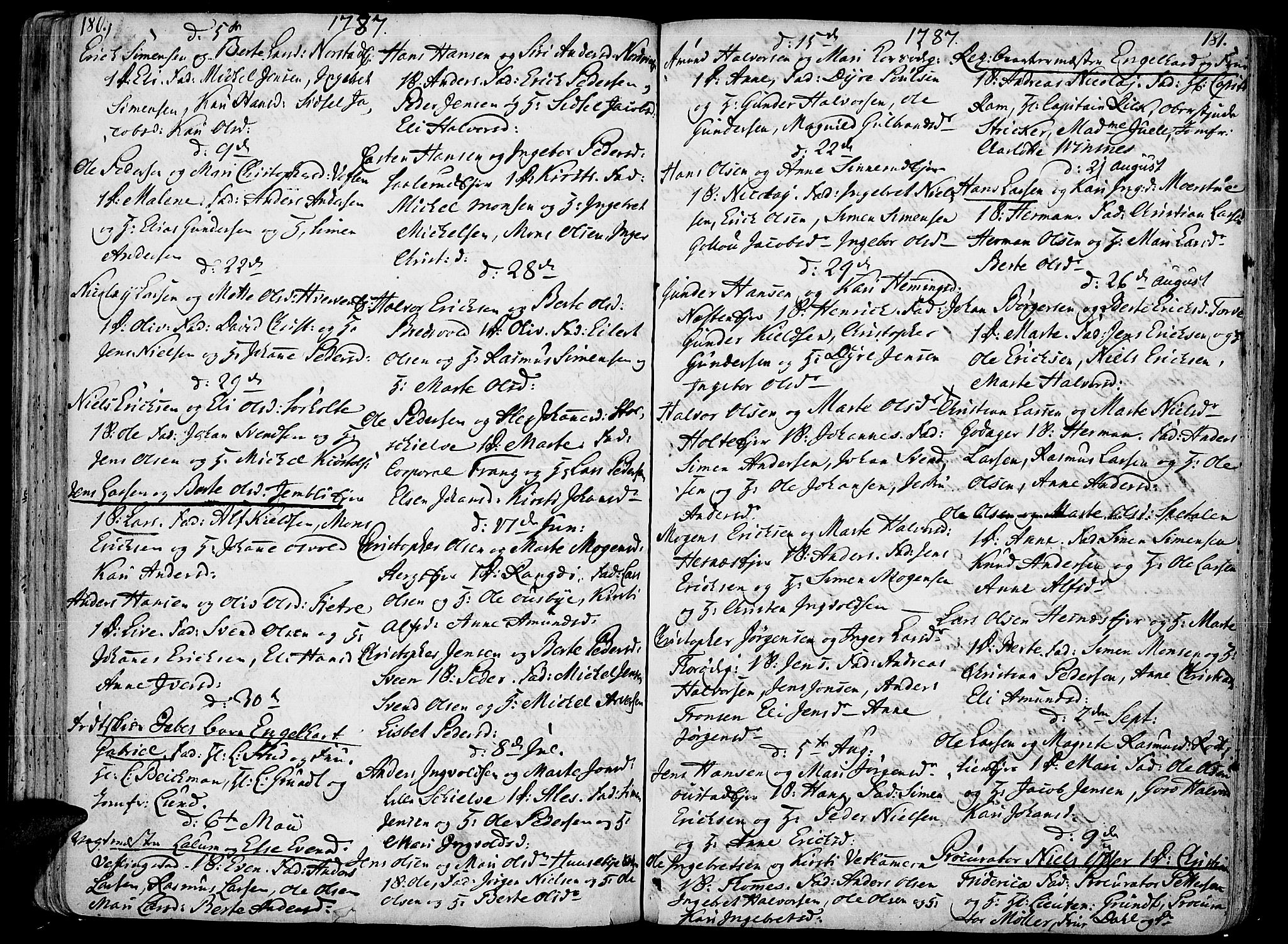 Stange prestekontor, AV/SAH-PREST-002/K/L0006: Parish register (official) no. 6, 1762-1787, p. 180-181