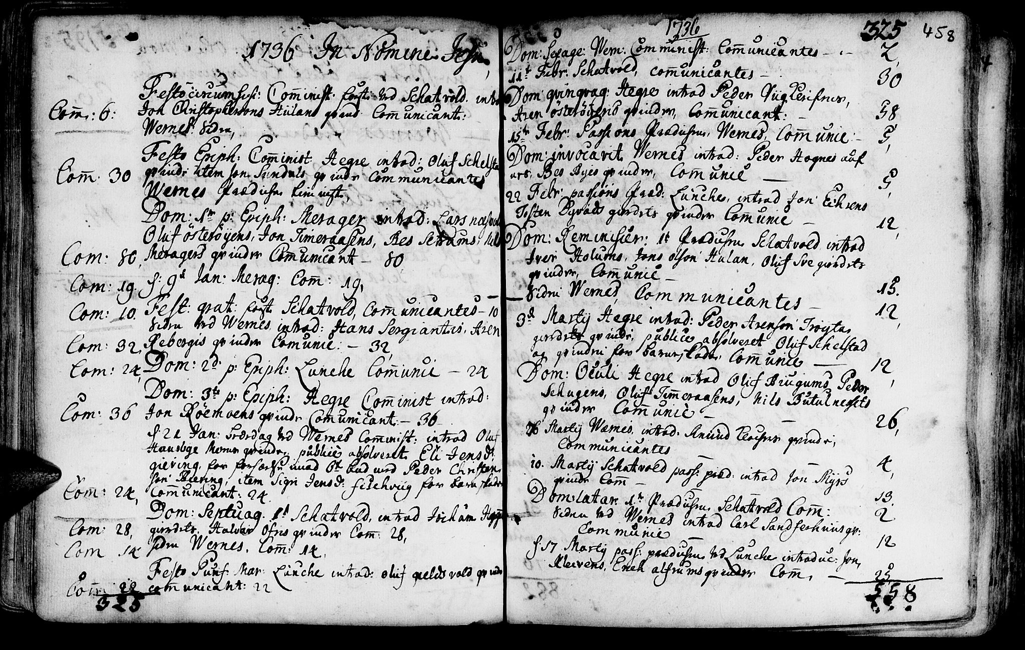 Ministerialprotokoller, klokkerbøker og fødselsregistre - Nord-Trøndelag, AV/SAT-A-1458/709/L0054: Parish register (official) no. 709A02, 1714-1738, p. 457-458