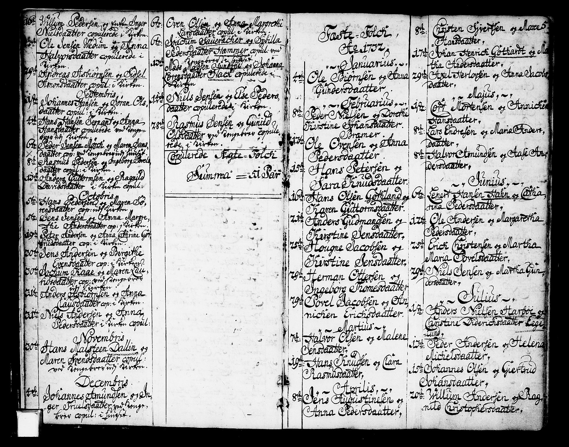 Oslo domkirke Kirkebøker, SAO/A-10752/F/Fa/L0003: Parish register (official) no. 3, 1731-1743, p. 5