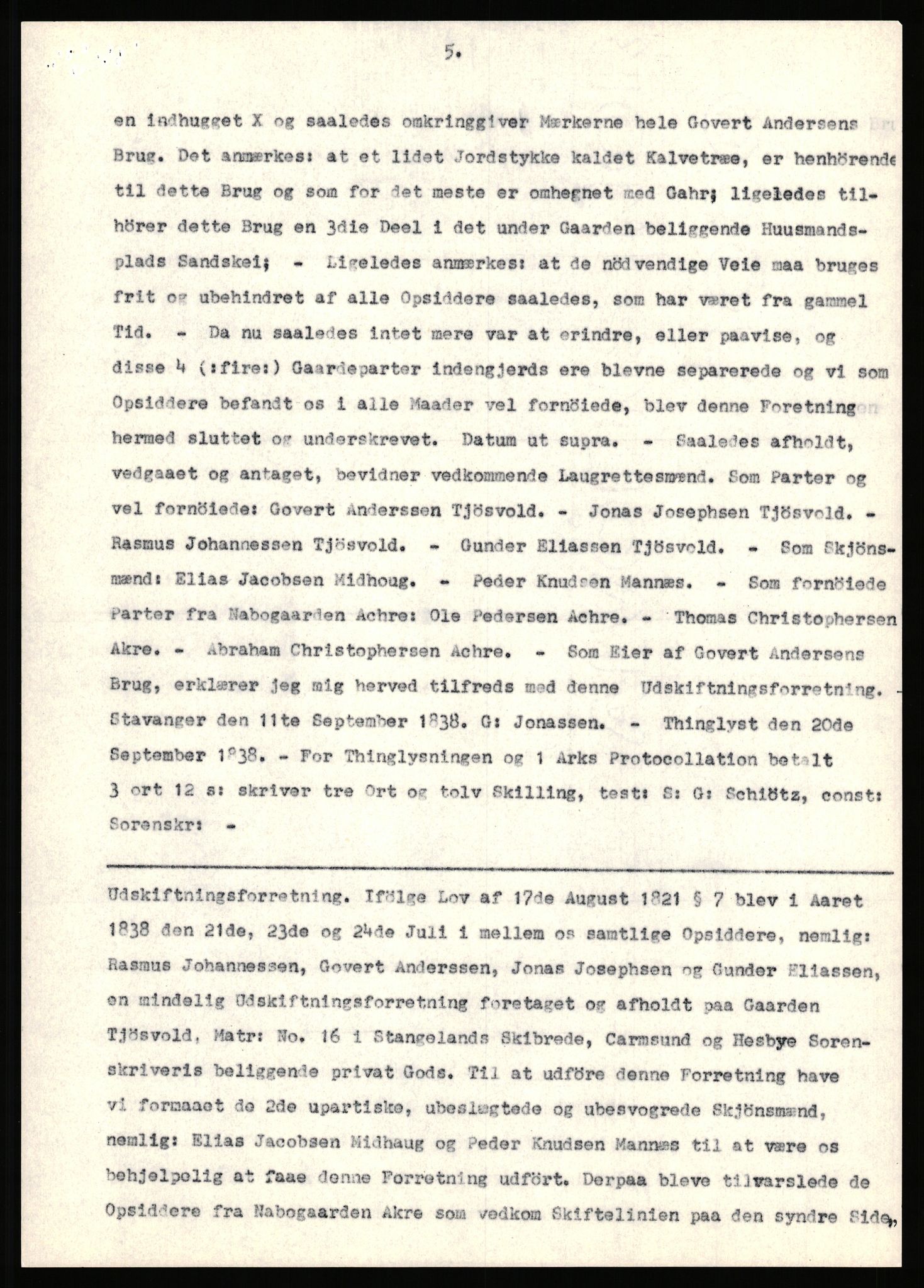 Statsarkivet i Stavanger, AV/SAST-A-101971/03/Y/Yj/L0087: Avskrifter sortert etter gårdsnavn: Tjemsland nordre - Todhammer, 1750-1930, p. 350