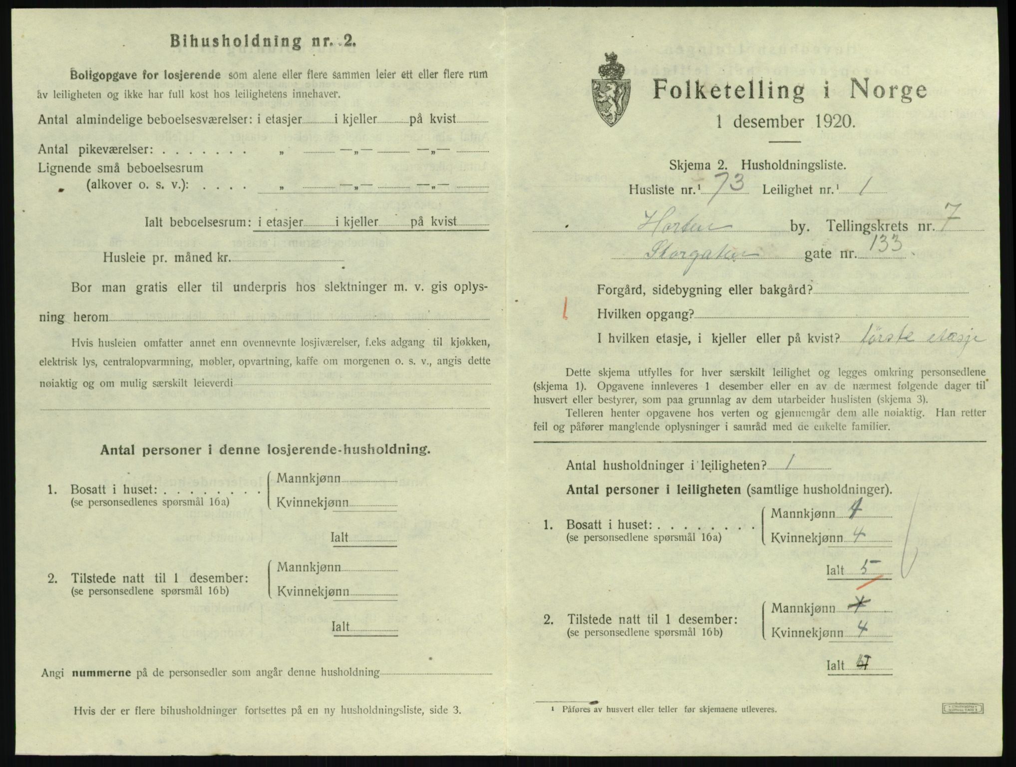 SAKO, 1920 census for Horten, 1920, p. 7489