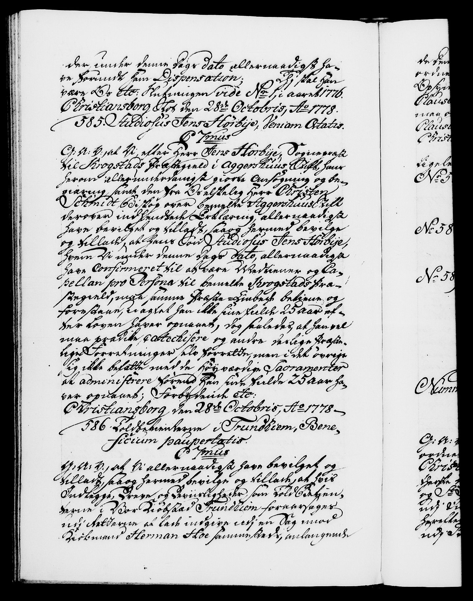 Danske Kanselli 1572-1799, AV/RA-EA-3023/F/Fc/Fca/Fcaa/L0047: Norske registre, 1776-1778, p. 907b