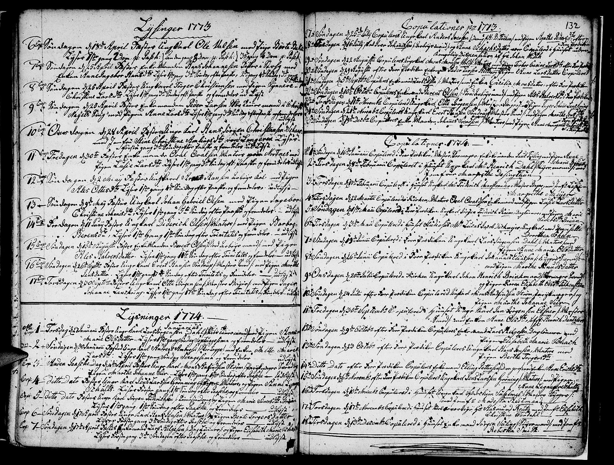 Nykirken Sokneprestembete, SAB/A-77101/H/Haa/L0007: Parish register (official) no. A 7, 1719-1781, p. 132