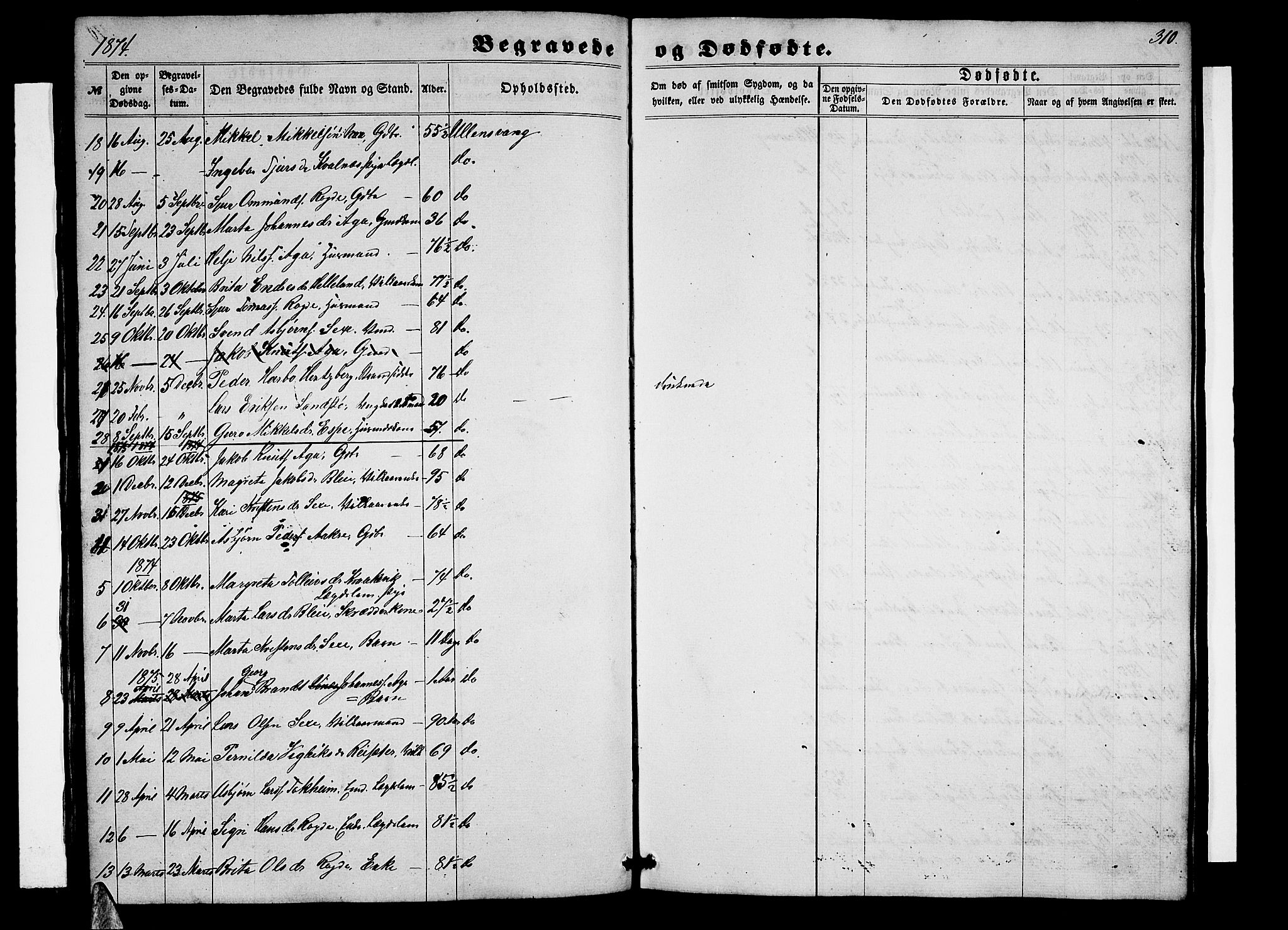 Ullensvang sokneprestembete, SAB/A-78701/H/Hab: Parish register (copy) no. B 10, 1858-1886, p. 310