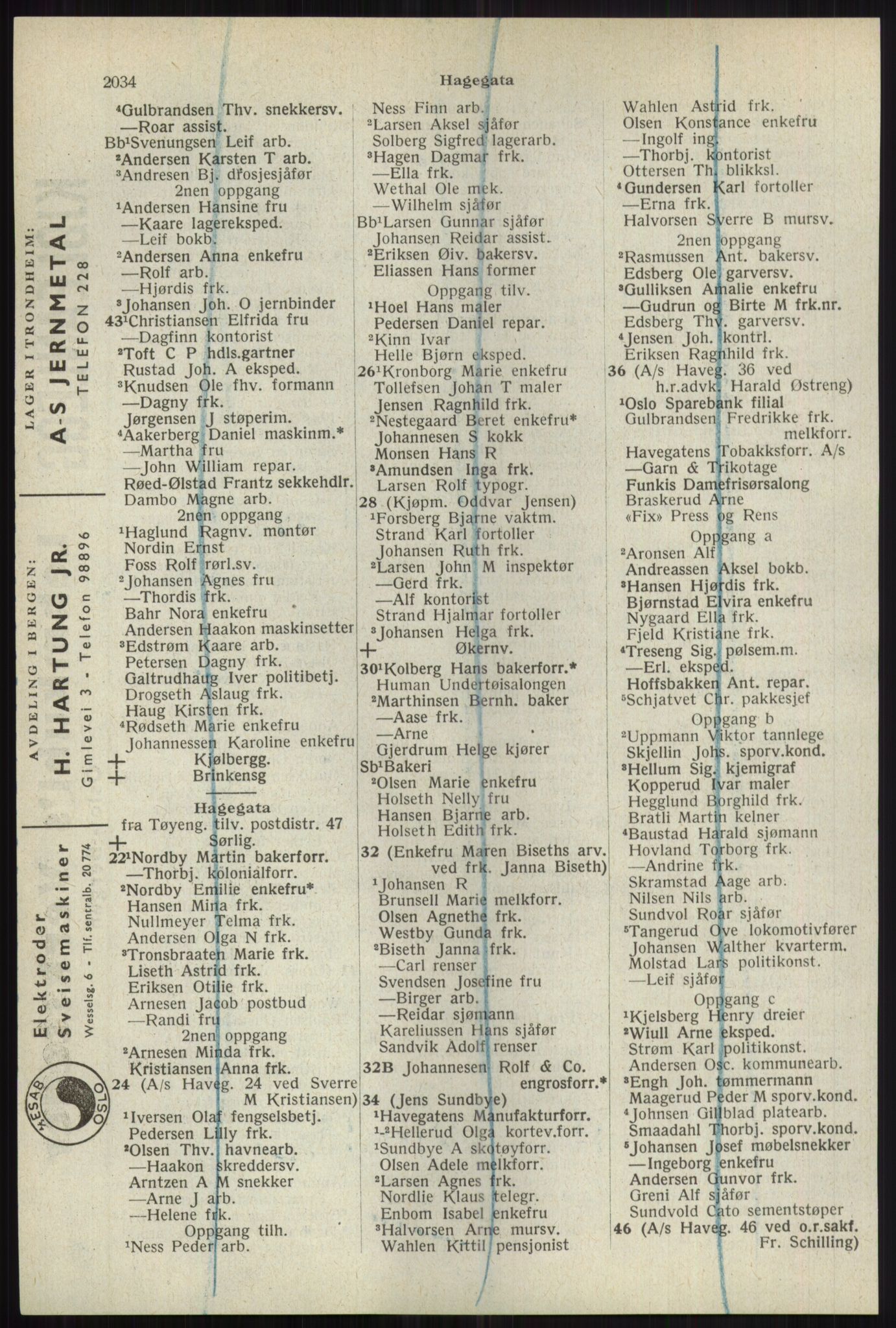 Kristiania/Oslo adressebok, PUBL/-, 1941, p. 2034