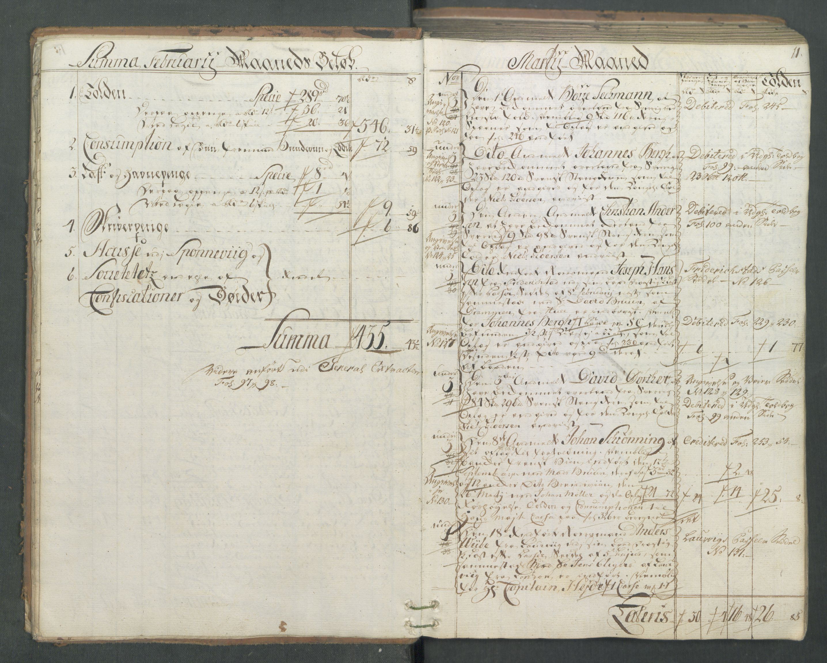 Generaltollkammeret, tollregnskaper, AV/RA-EA-5490/R01/L0046/0001: Tollregnskaper Fredrikshald / Inngående hovedtollbok, 1762, p. 10b-11a