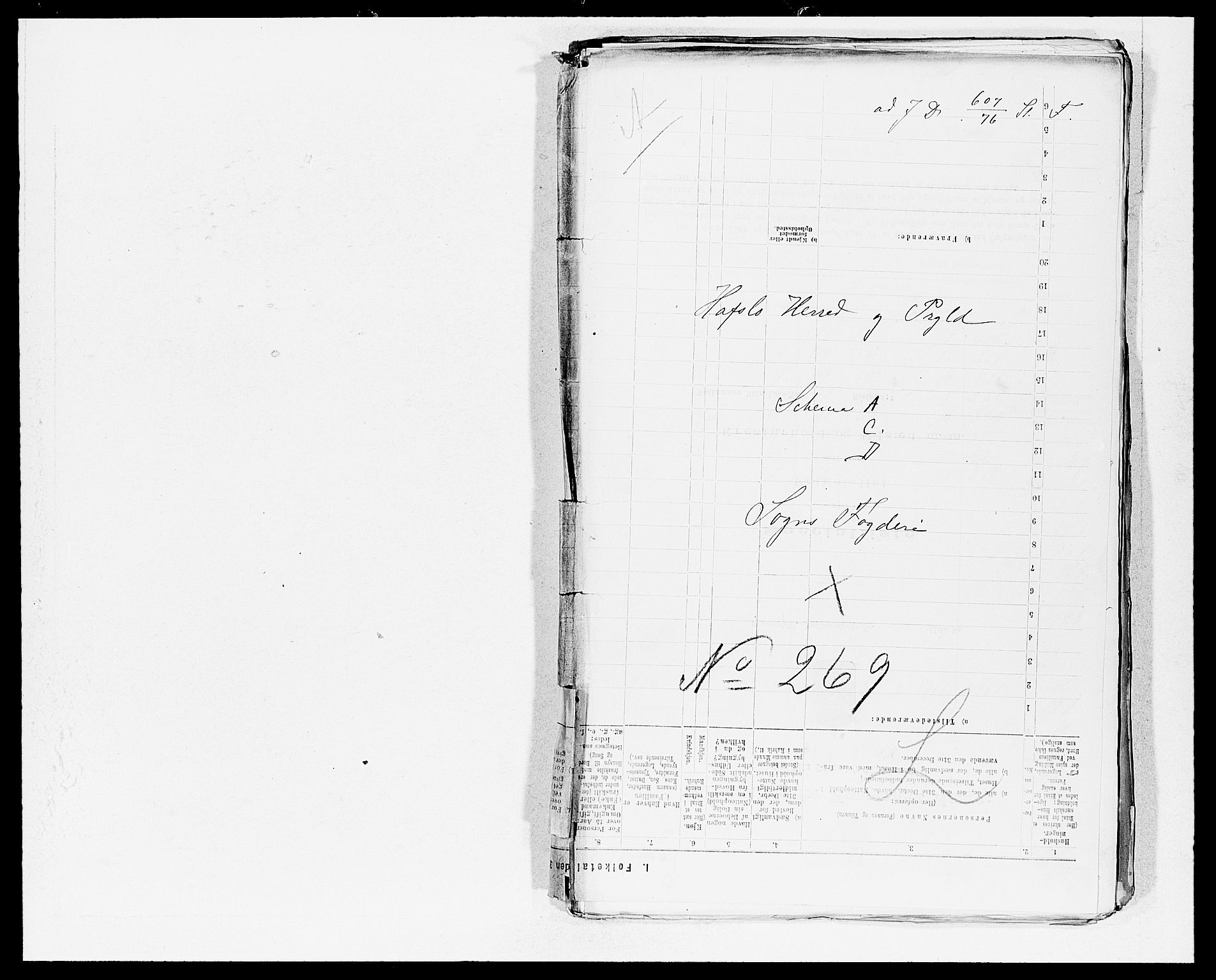 SAB, 1875 census for 1425P Hafslo, 1875, p. 1