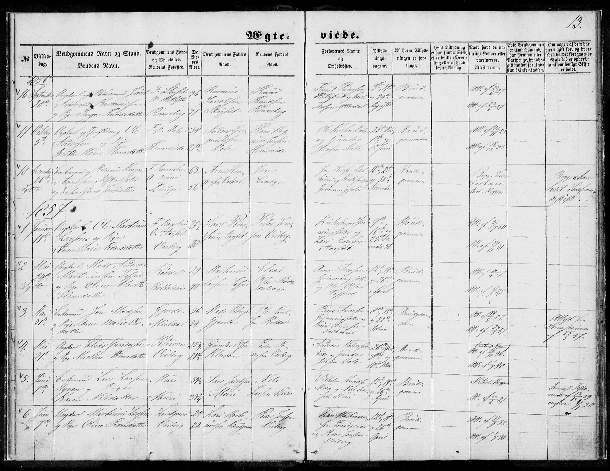 Ministerialprotokoller, klokkerbøker og fødselsregistre - Møre og Romsdal, AV/SAT-A-1454/519/L0250: Parish register (official) no. 519A09, 1850-1868, p. 13