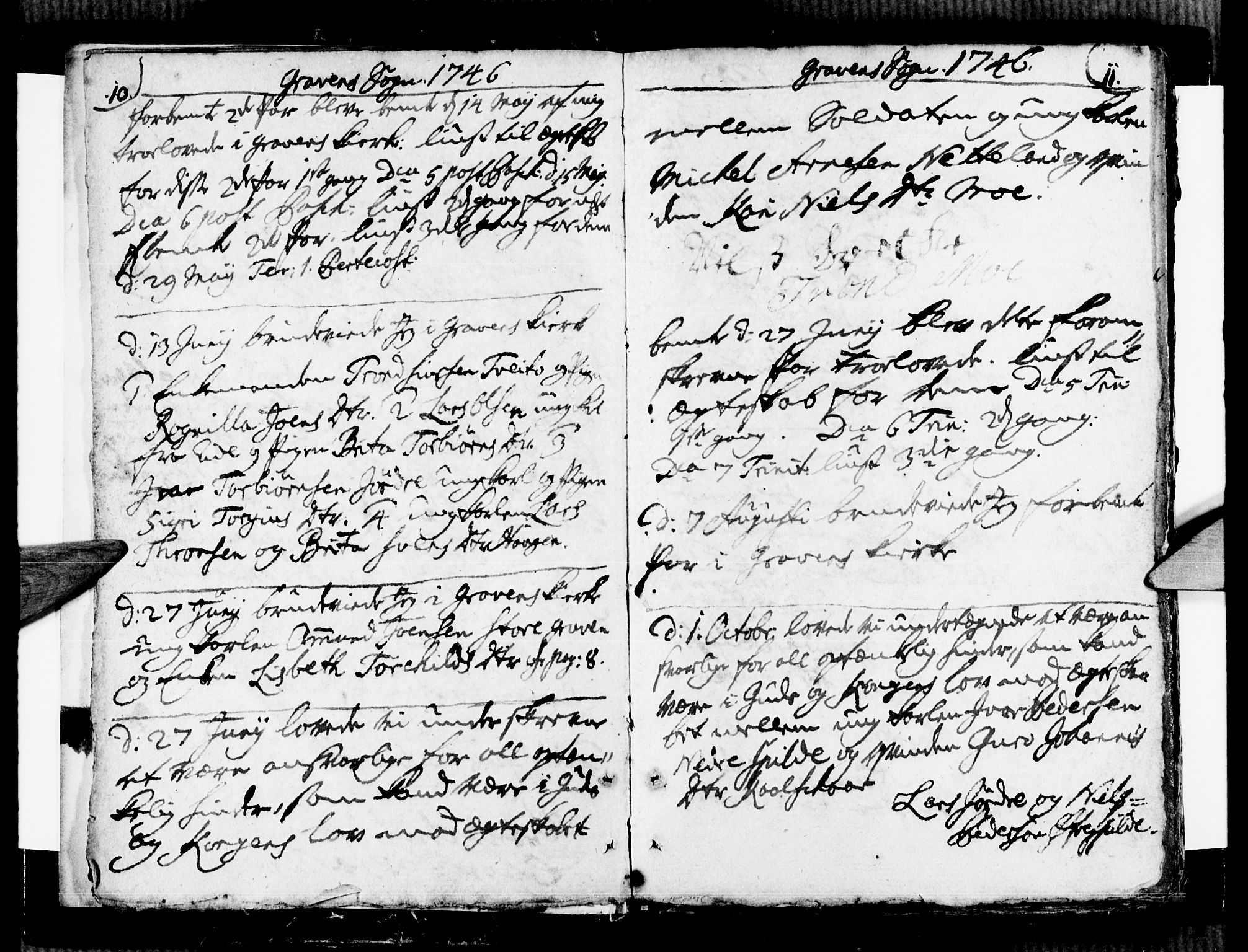 Ulvik sokneprestembete, SAB/A-78801/H/Haa: Parish register (official) no. A 9, 1743-1792, p. 10-11