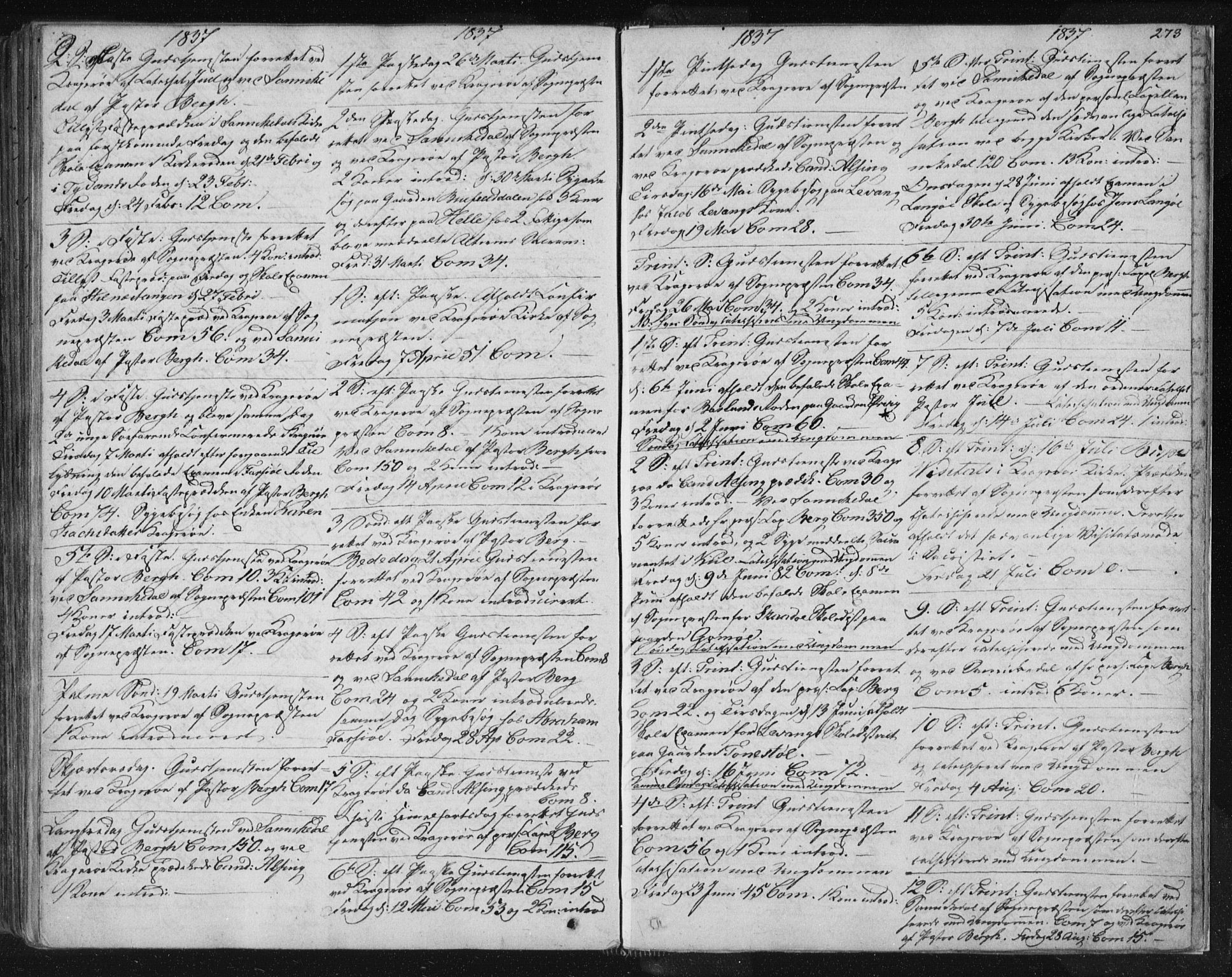 Kragerø kirkebøker, SAKO/A-278/F/Fa/L0005: Parish register (official) no. 5, 1832-1847, p. 273