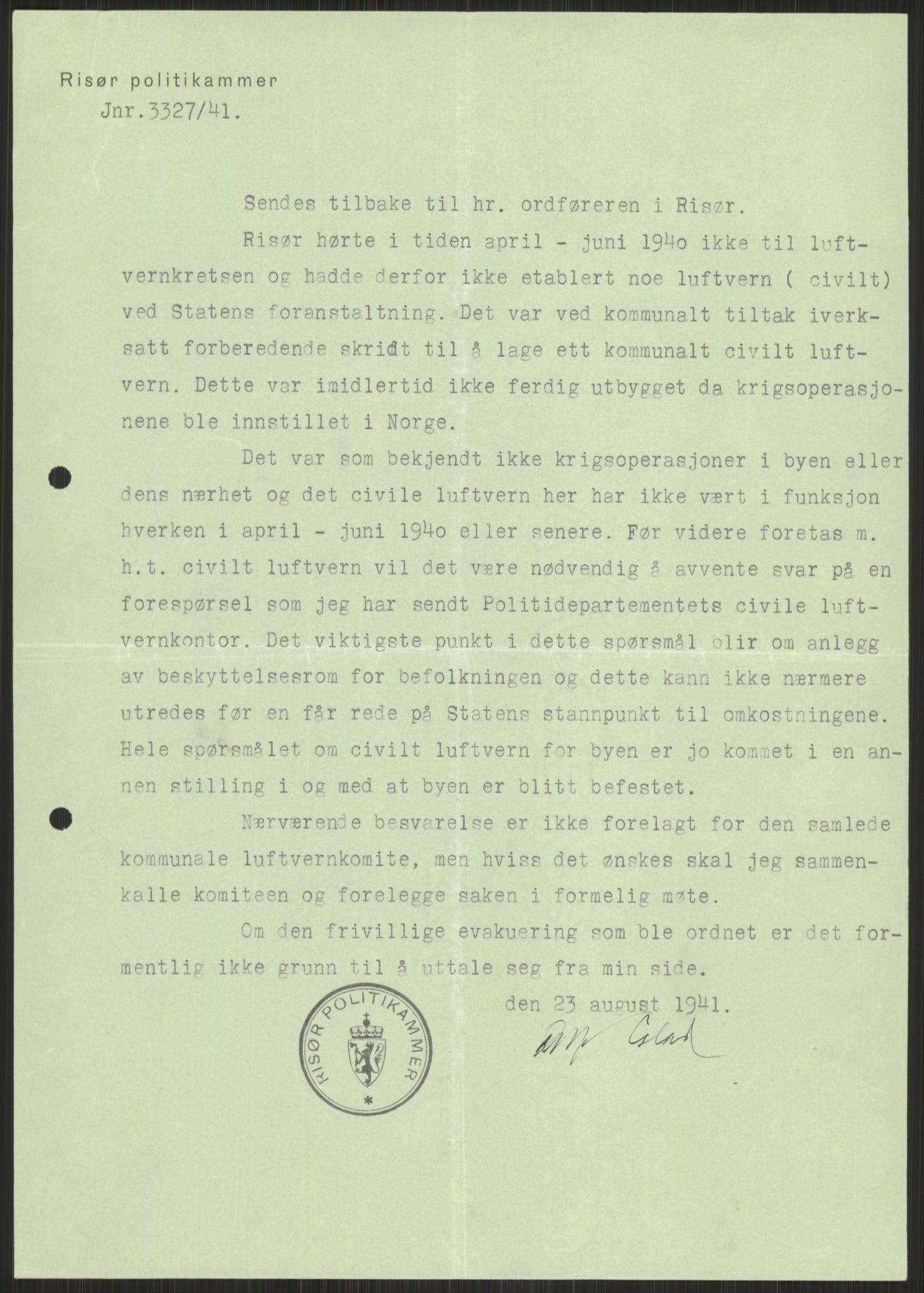 Forsvaret, Forsvarets krigshistoriske avdeling, AV/RA-RAFA-2017/Y/Ya/L0014: II-C-11-31 - Fylkesmenn.  Rapporter om krigsbegivenhetene 1940., 1940, p. 789