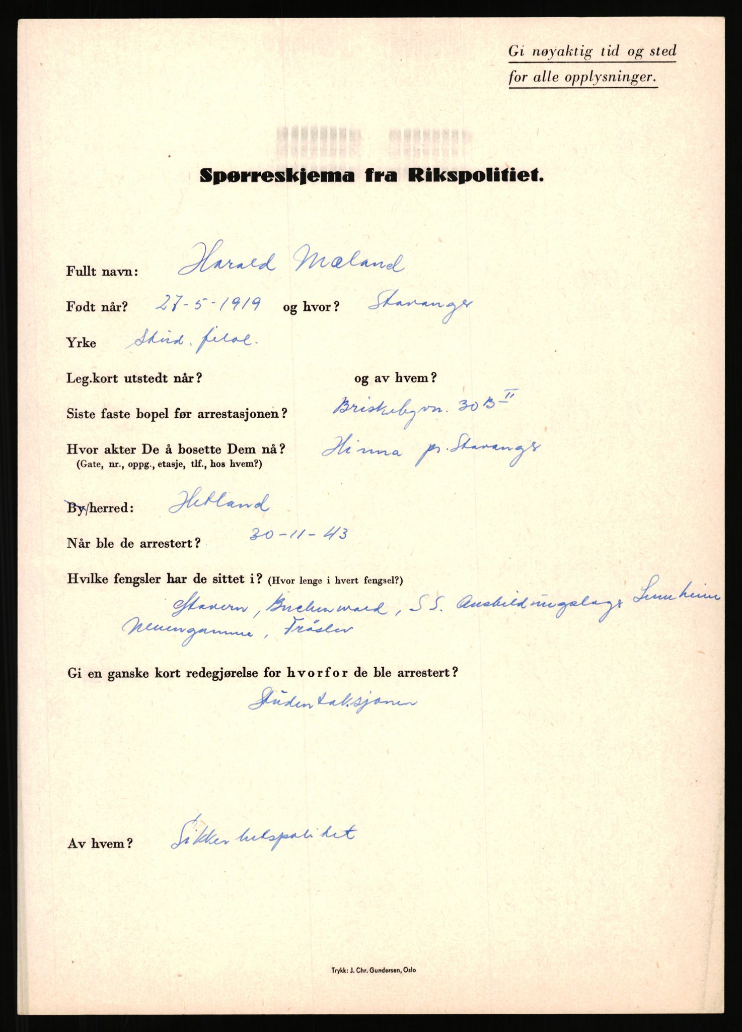 Rikspolitisjefen, AV/RA-S-1560/L/L0012: Mogensen, Øivind - Noraas, Lars, 1940-1945, p. 296