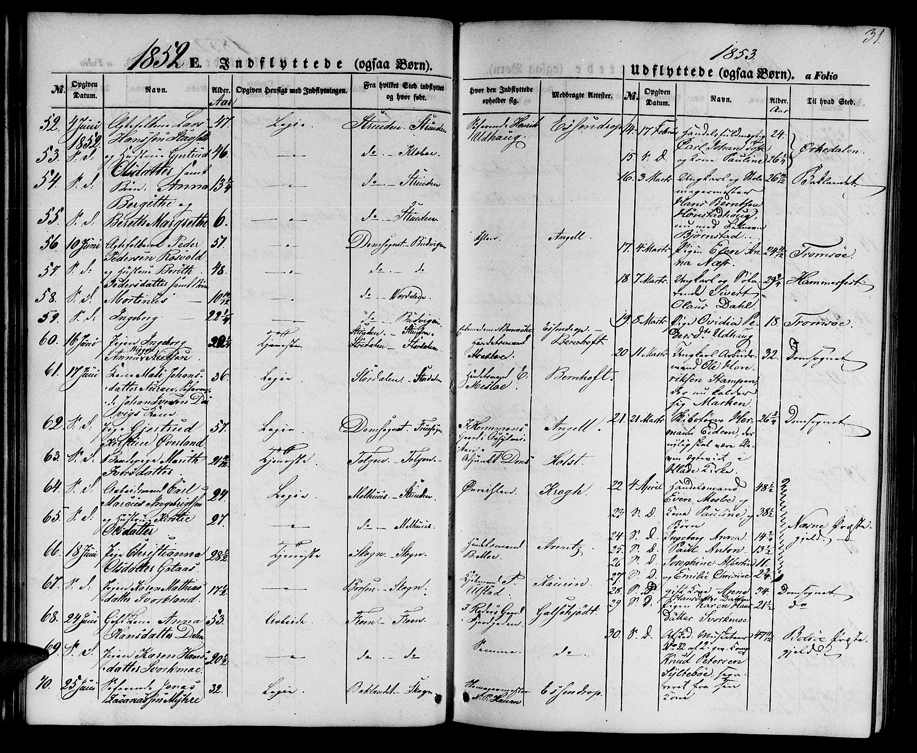 Ministerialprotokoller, klokkerbøker og fødselsregistre - Sør-Trøndelag, SAT/A-1456/602/L0113: Parish register (official) no. 602A11, 1849-1861, p. 31