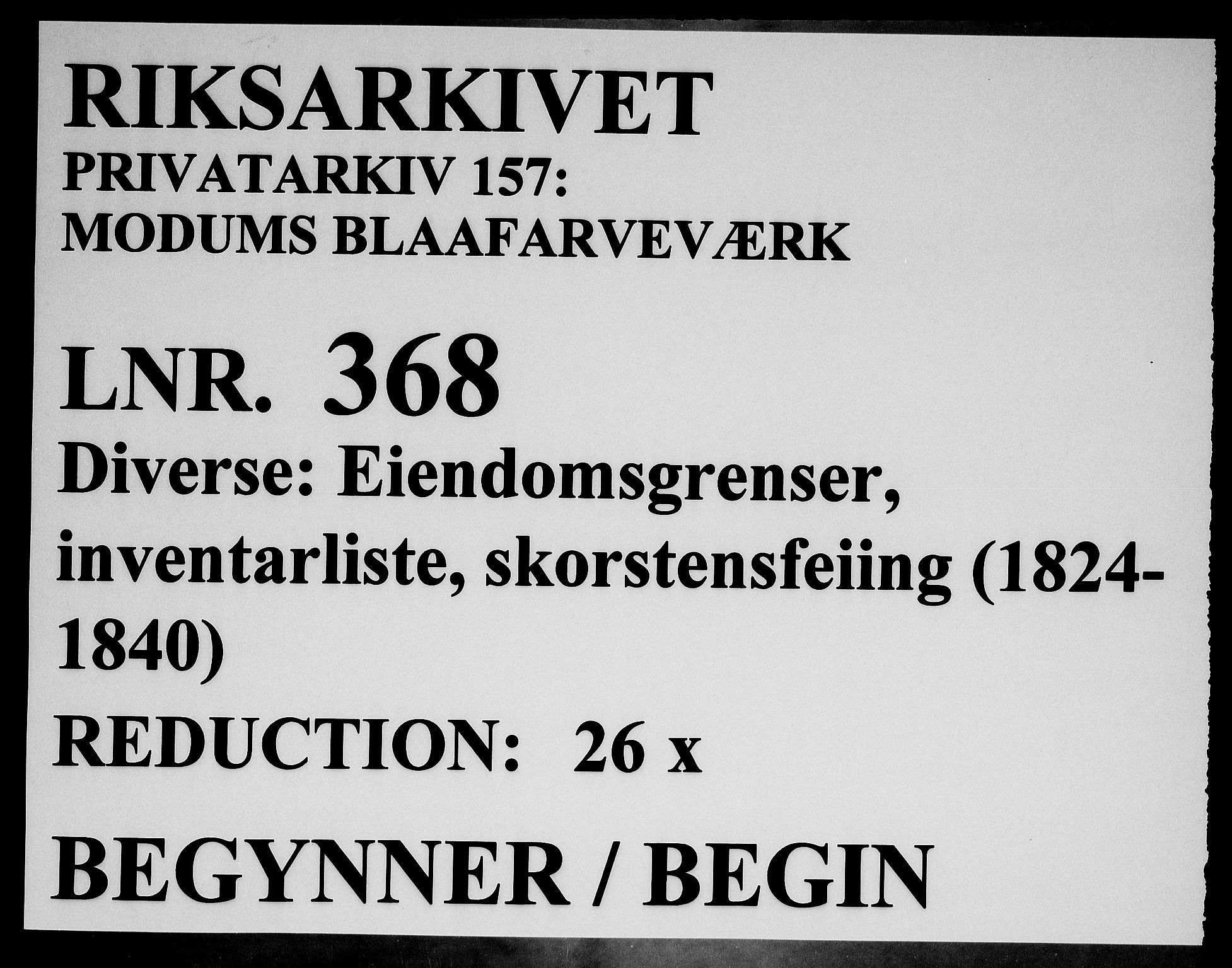 Modums Blaafarveværk, RA/PA-0157/G/Gf/L0368/0001: -- / Papirer vedk. Dele Grændserne af Eiendommene.  Kartforretning.  Besigtelsesforretning., 1824-1840, p. 1