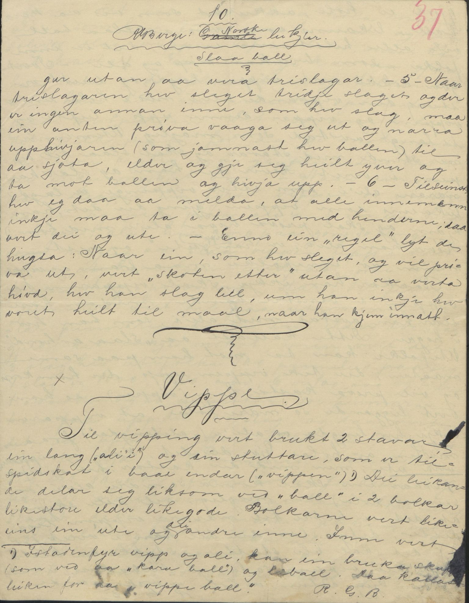Rikard Berge, TEMU/TGM-A-1003/F/L0004/0053: 101-159 / 157 Manuskript, notatar, brev o.a. Nokre leiker, manuskript, 1906-1908, p. 37