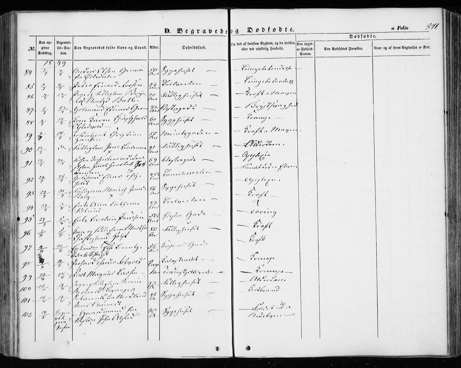 Ministerialprotokoller, klokkerbøker og fødselsregistre - Sør-Trøndelag, AV/SAT-A-1456/601/L0051: Parish register (official) no. 601A19, 1848-1857, p. 371