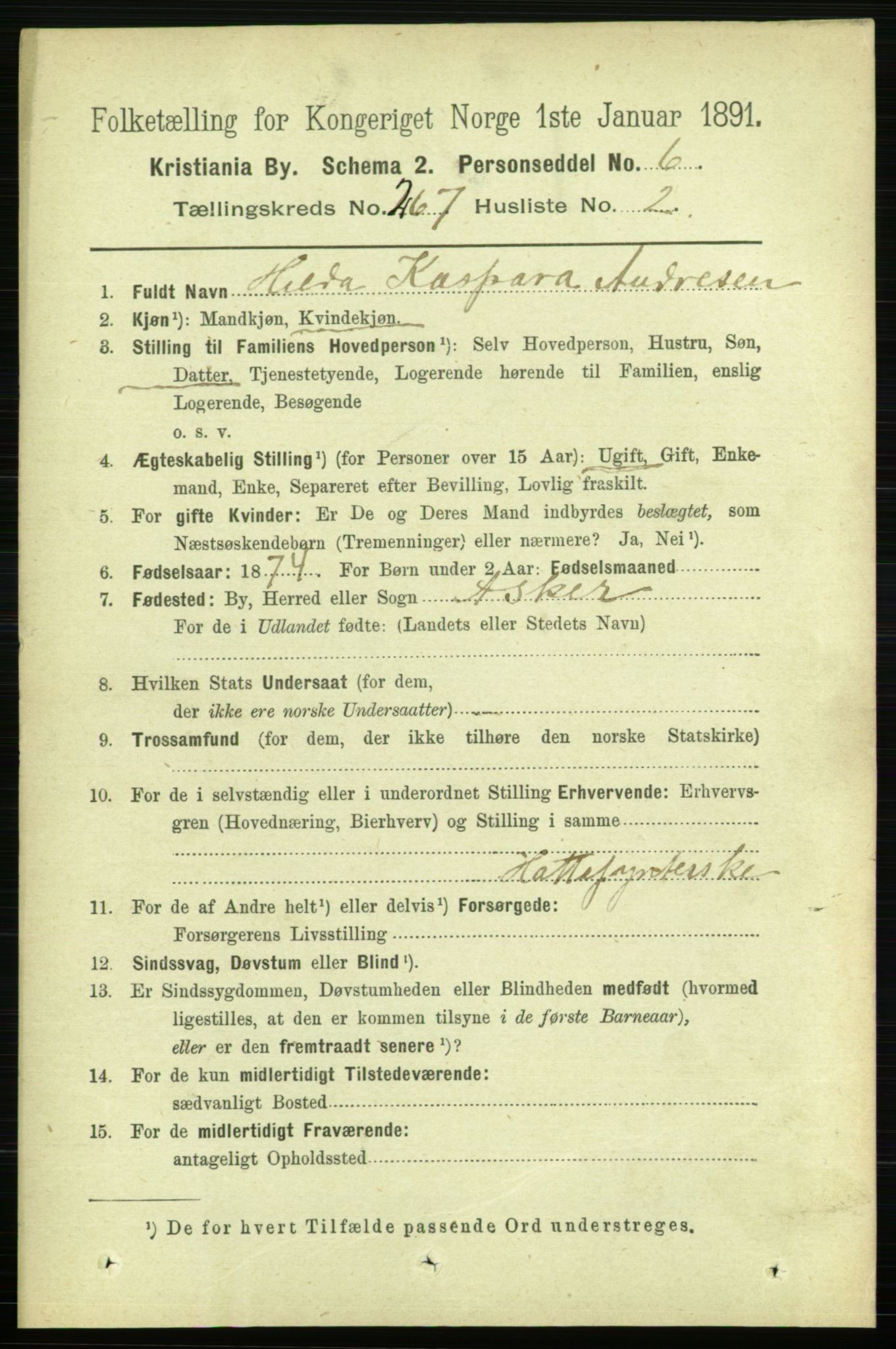 RA, 1891 census for 0301 Kristiania, 1891, p. 161554