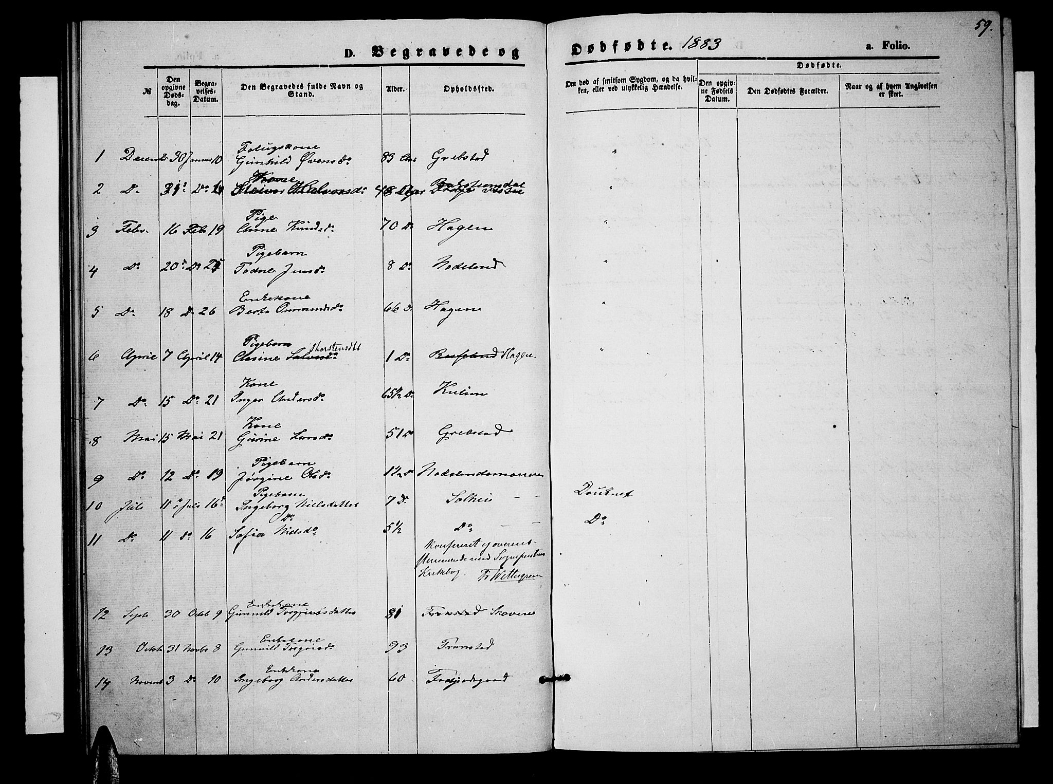Søgne sokneprestkontor, SAK/1111-0037/F/Fb/Fba/L0003: Parish register (copy) no. B 3, 1874-1887, p. 59