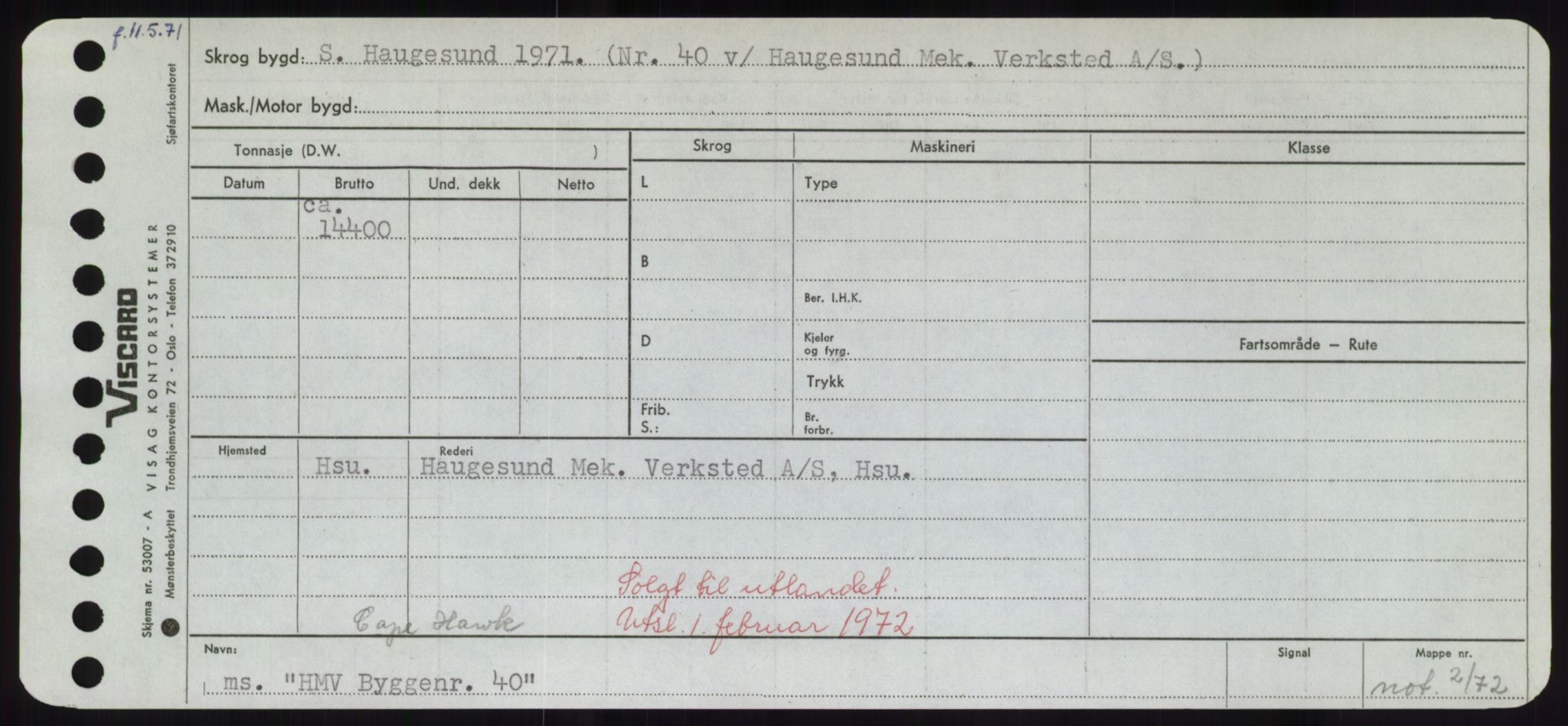 Sjøfartsdirektoratet med forløpere, Skipsmålingen, RA/S-1627/H/Hd/L0014: Fartøy, H-Havl, p. 21