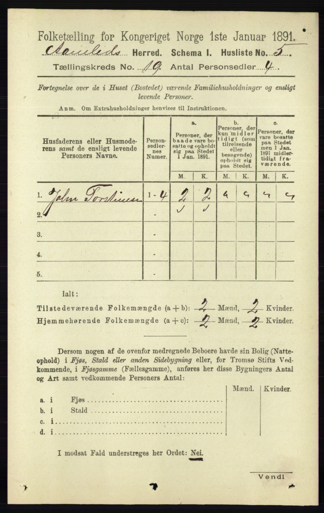 RA, 1891 census for 0929 Åmli, 1891, p. 3131