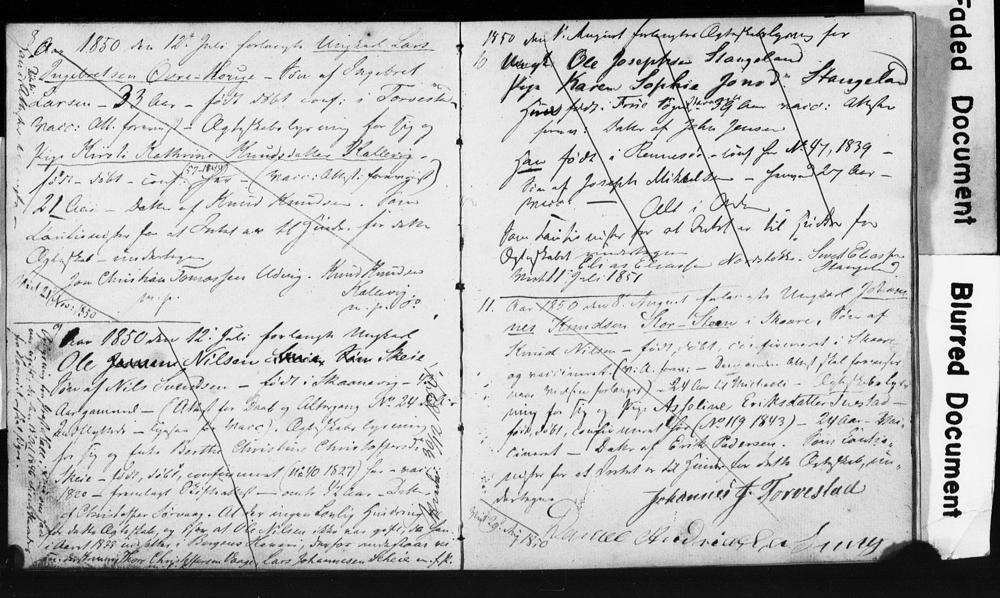 Avaldsnes sokneprestkontor, AV/SAST-A -101851/I/Ie/L0002: Banns register no. IX 2, 1850-1854