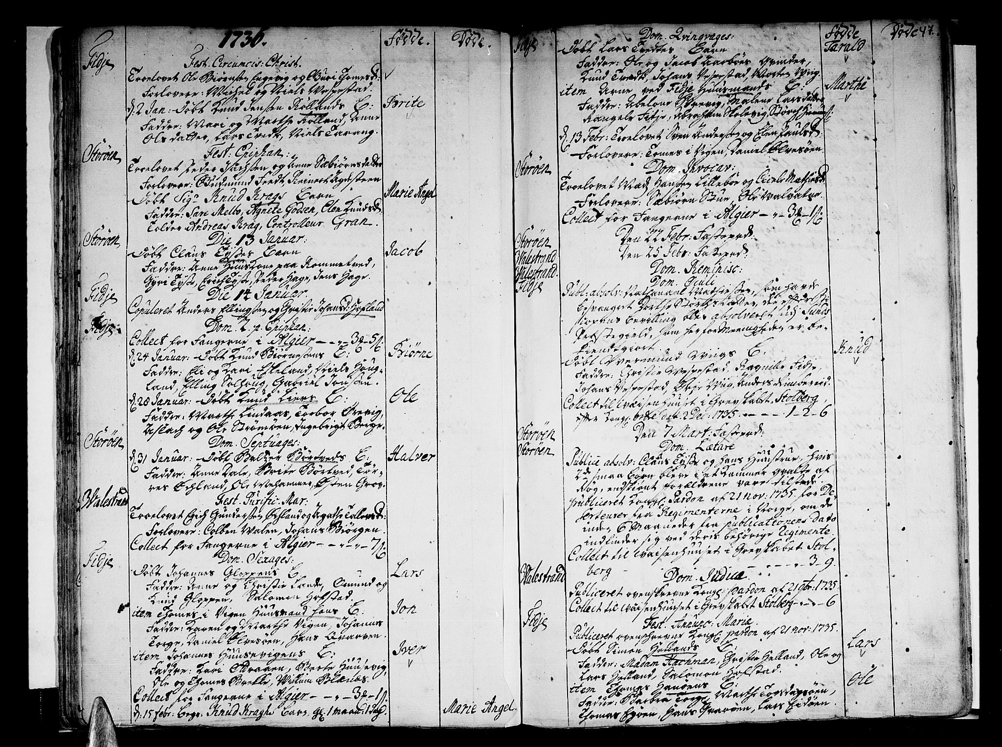 Stord sokneprestembete, AV/SAB-A-78201/H/Haa: Parish register (official) no. A 1, 1725-1744, p. 47