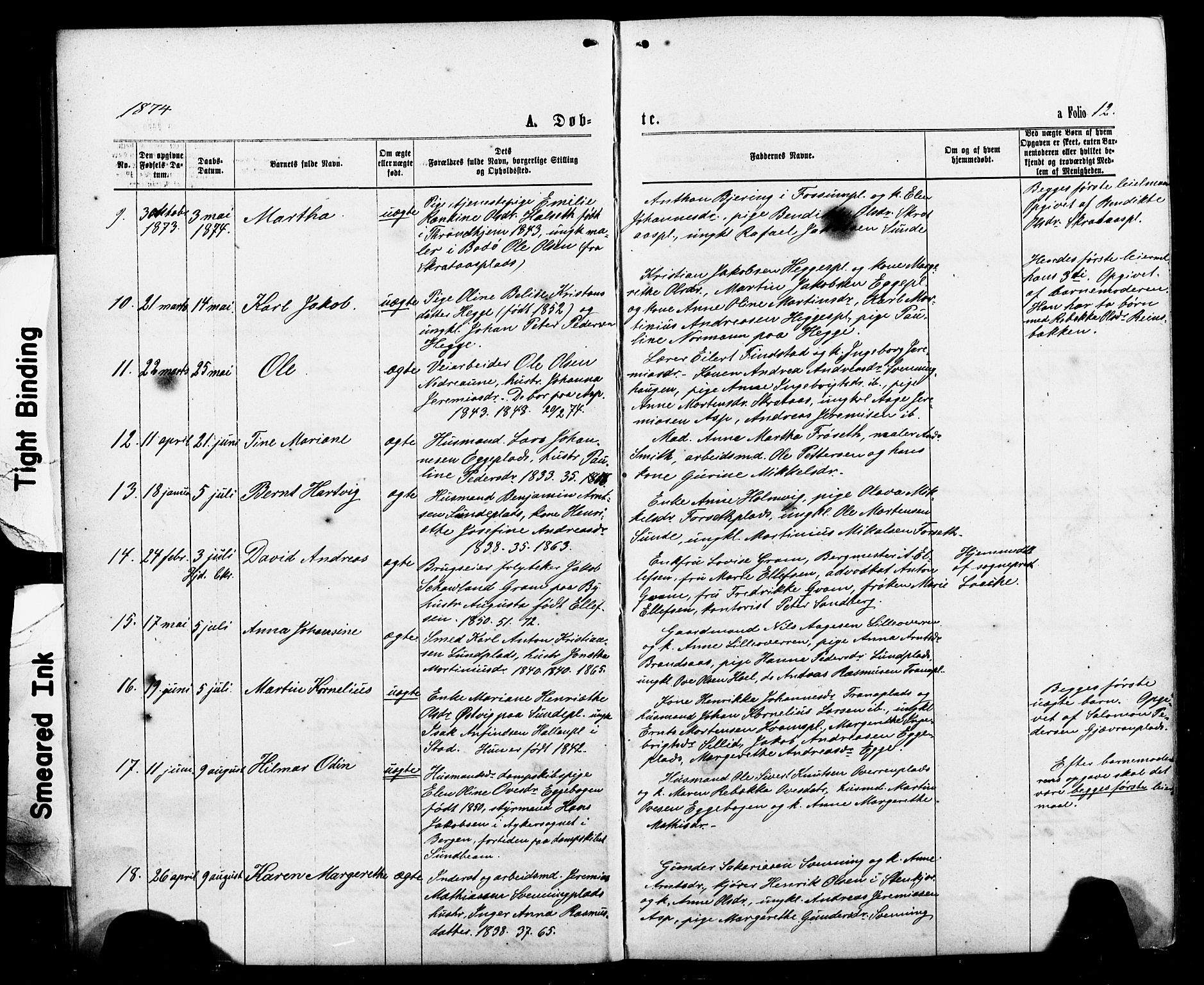 Ministerialprotokoller, klokkerbøker og fødselsregistre - Nord-Trøndelag, SAT/A-1458/740/L0380: Parish register (copy) no. 740C01, 1868-1902, p. 12