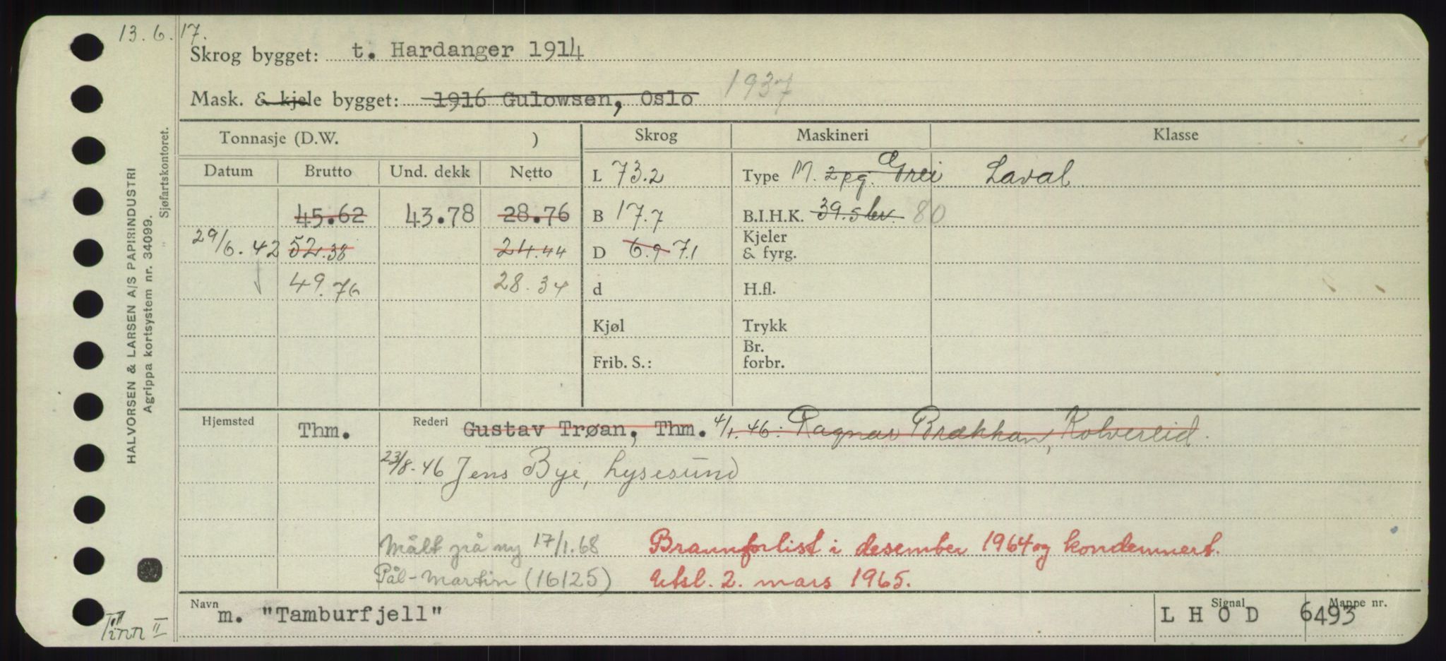 Sjøfartsdirektoratet med forløpere, Skipsmålingen, RA/S-1627/H/Hd/L0038: Fartøy, T-Th, p. 121