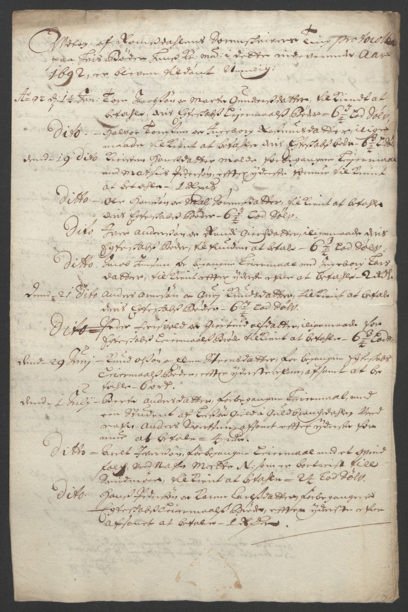Rentekammeret inntil 1814, Reviderte regnskaper, Fogderegnskap, RA/EA-4092/R55/L3650: Fogderegnskap Romsdal, 1692, p. 165
