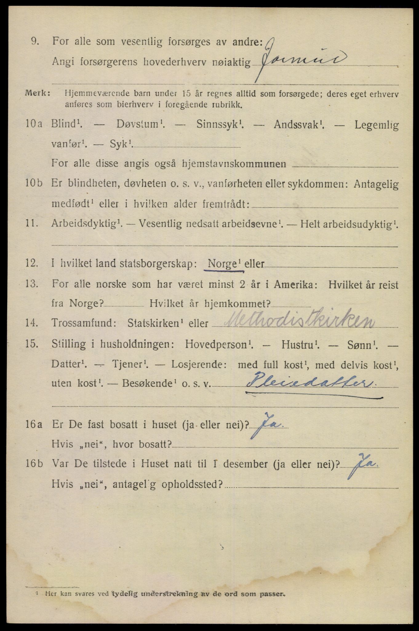 SAKO, 1920 census for Skien, 1920, p. 28587